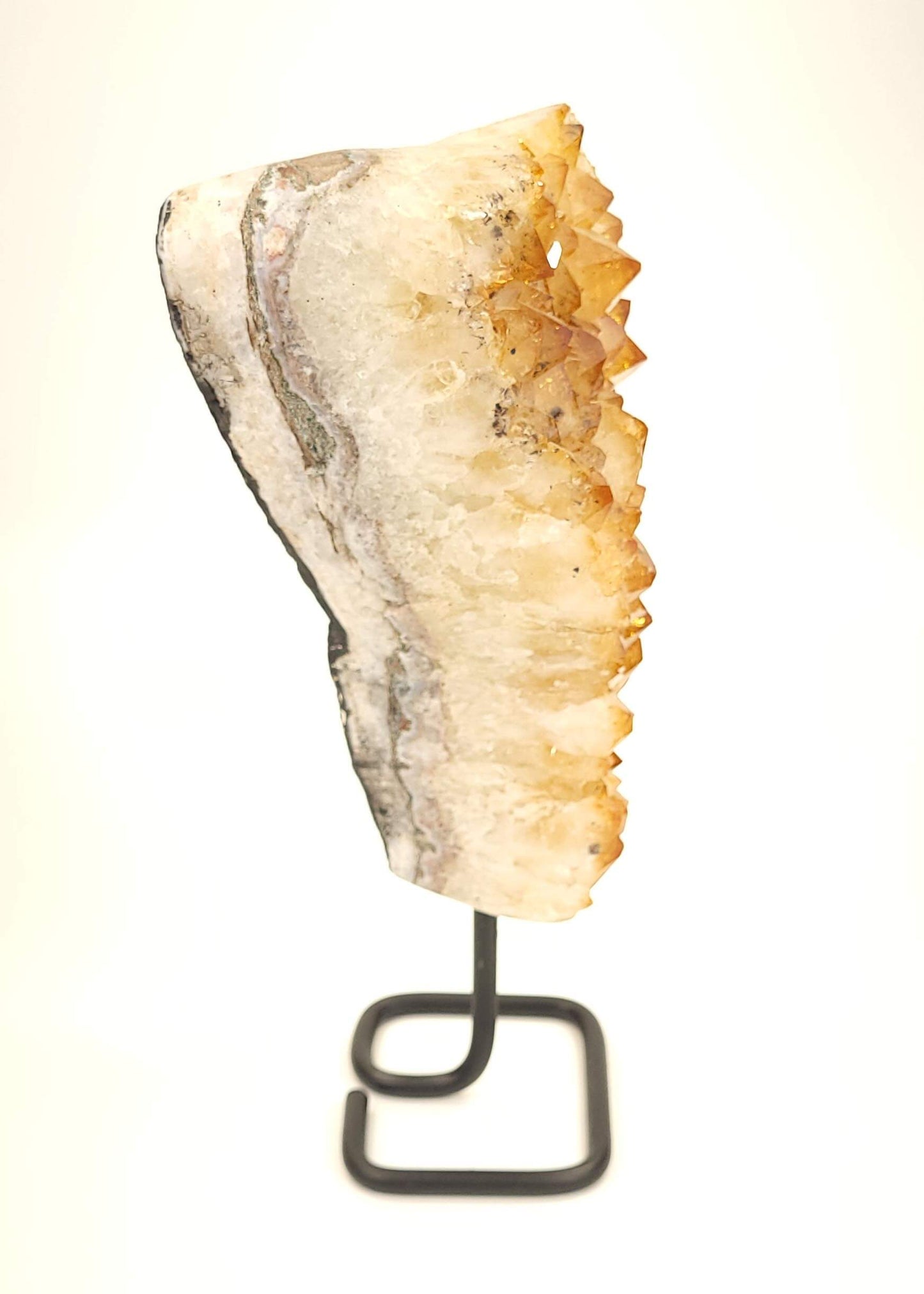 Polished Citrine Cluster Metal Stand (HTA)
