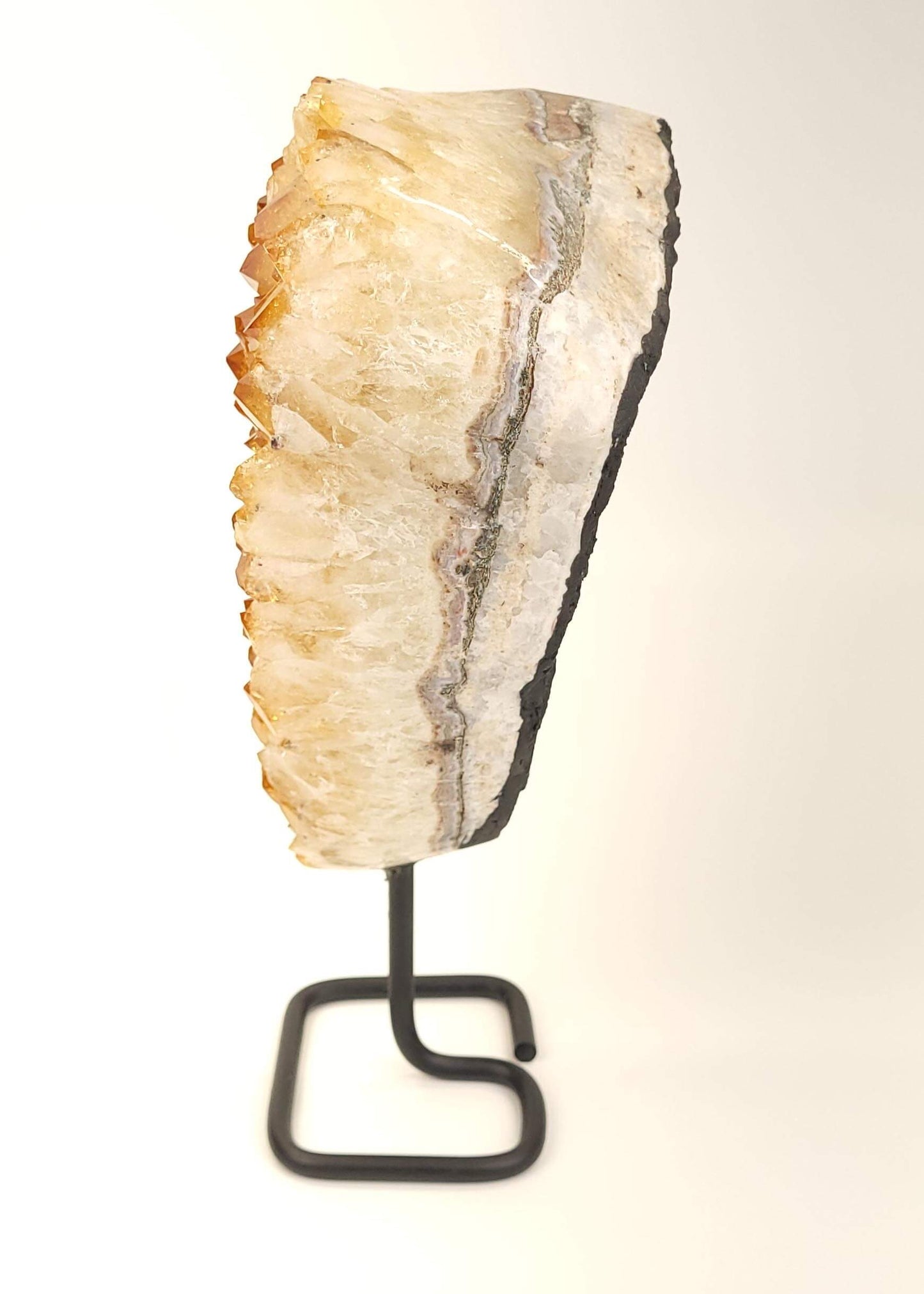 Polished Citrine Cluster Metal Stand (HTA)