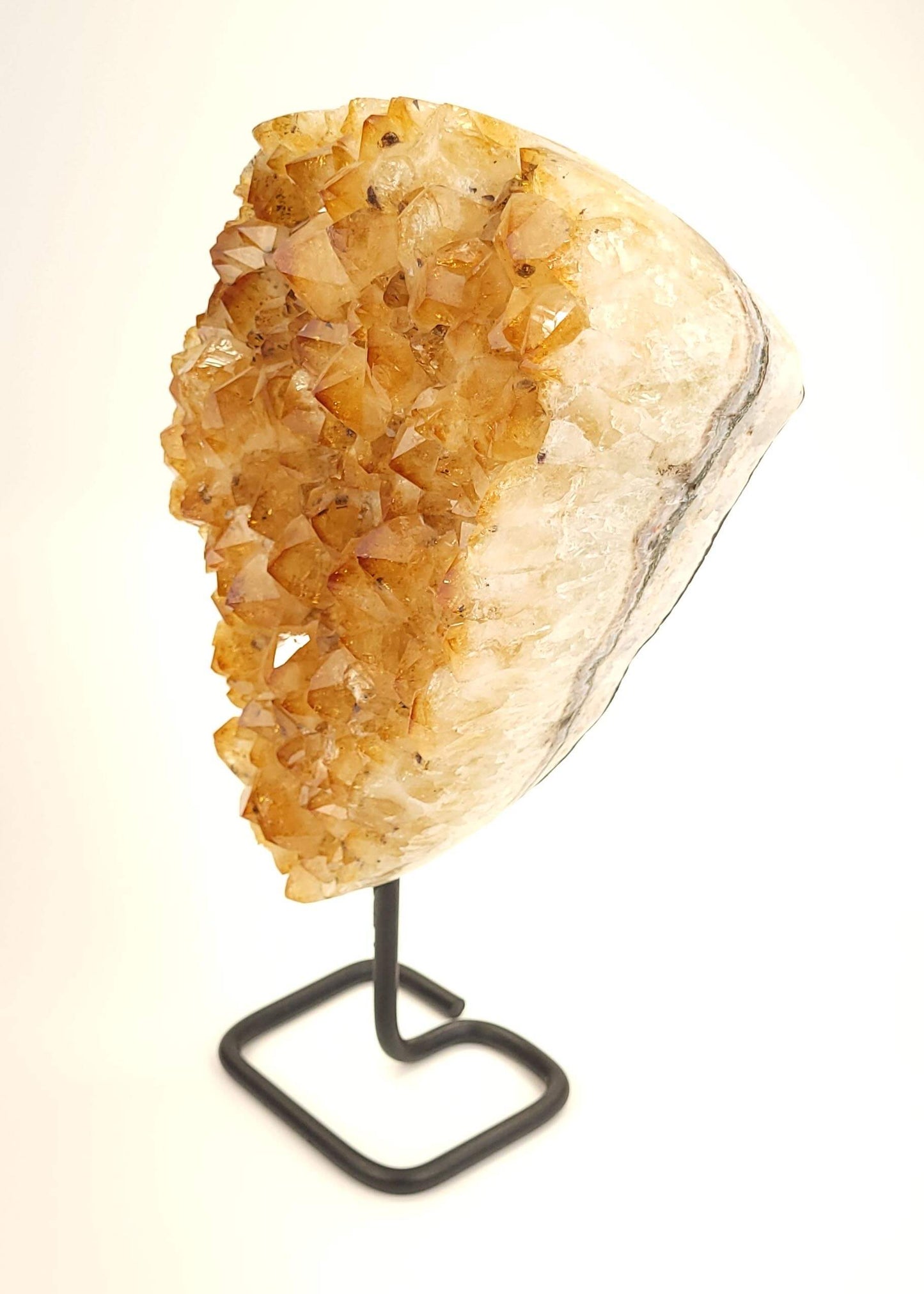 Polished Citrine Cluster Metal Stand (HTA)