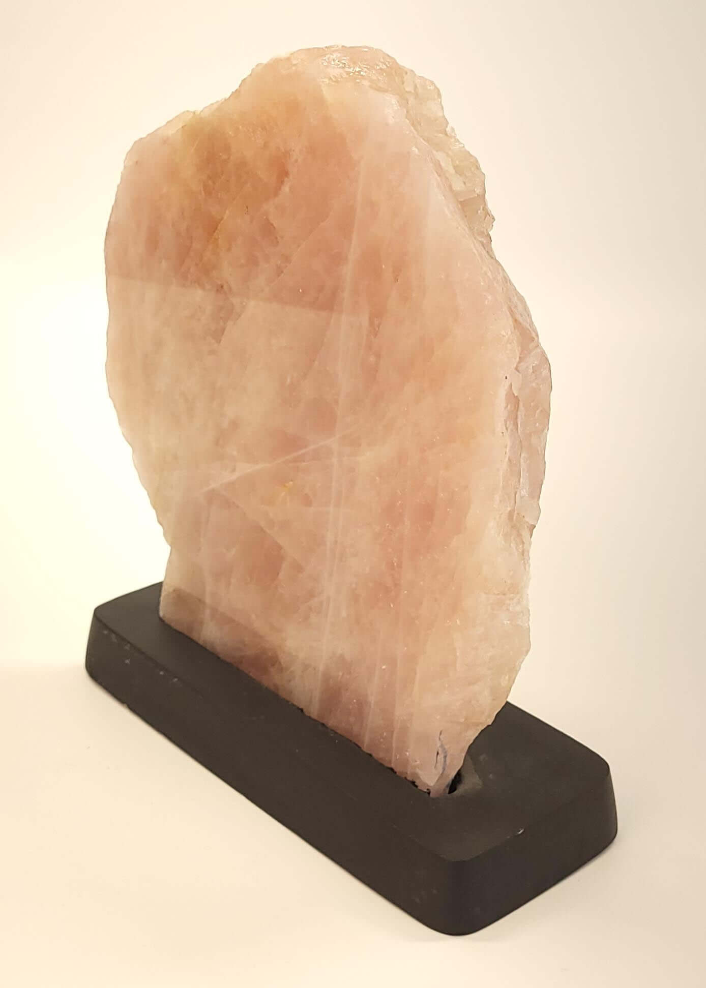 Polished Rose Quartz On Stand