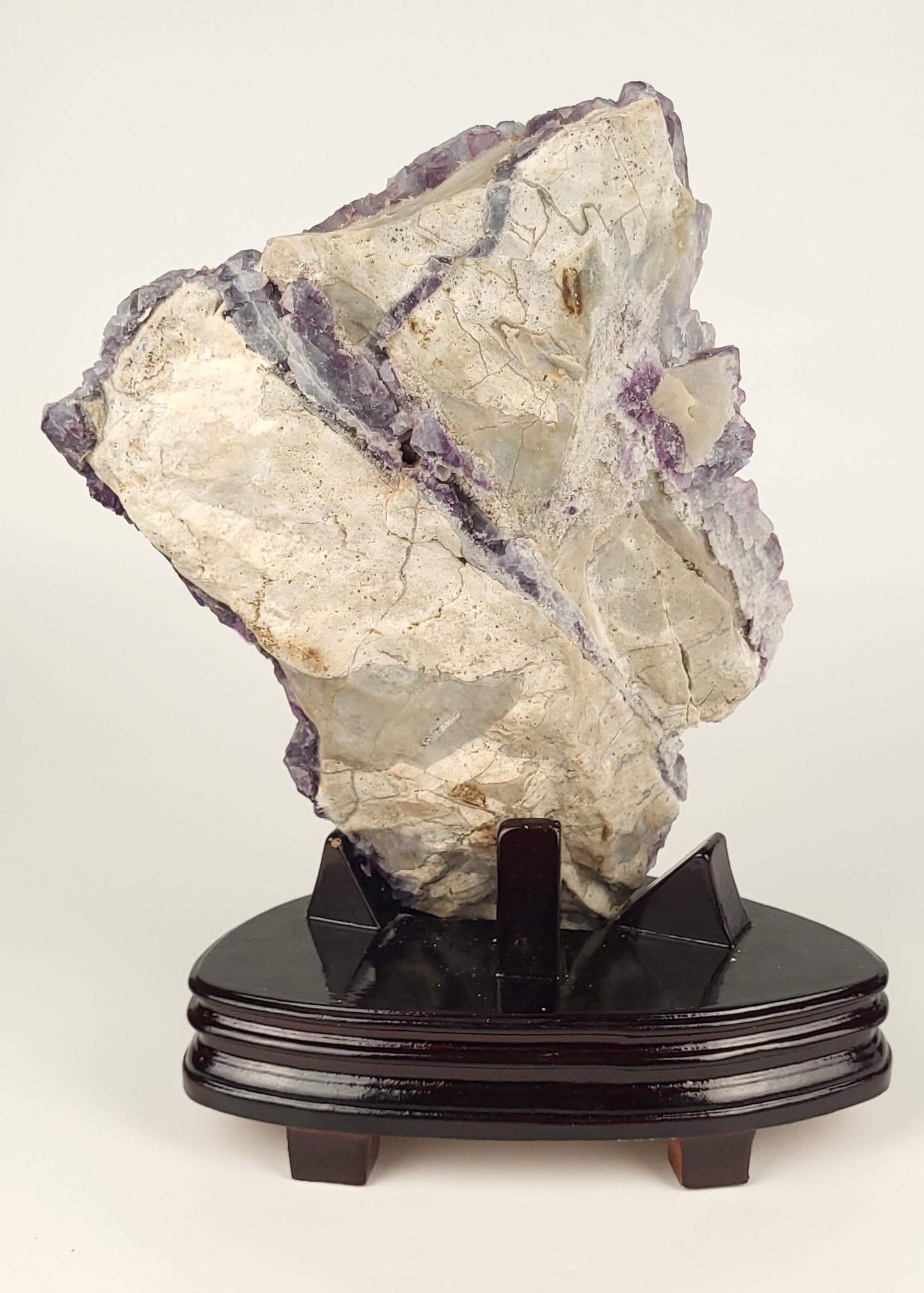 Deep Purple Fluorite Cluster On Stand
