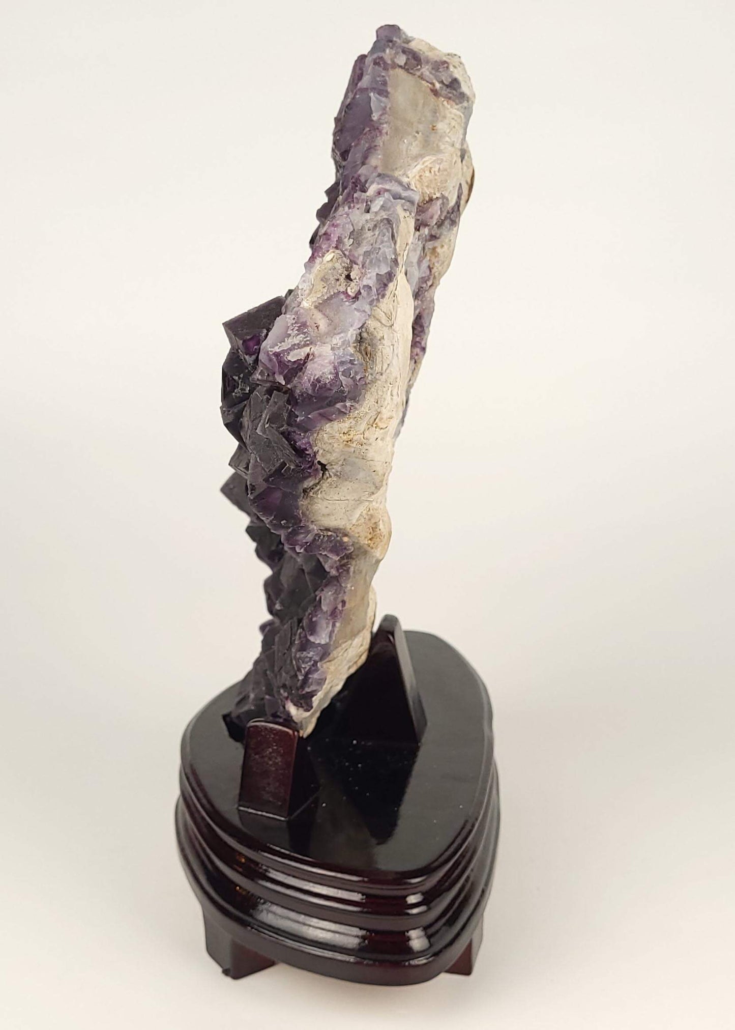 Deep Purple Fluorite Cluster On Stand