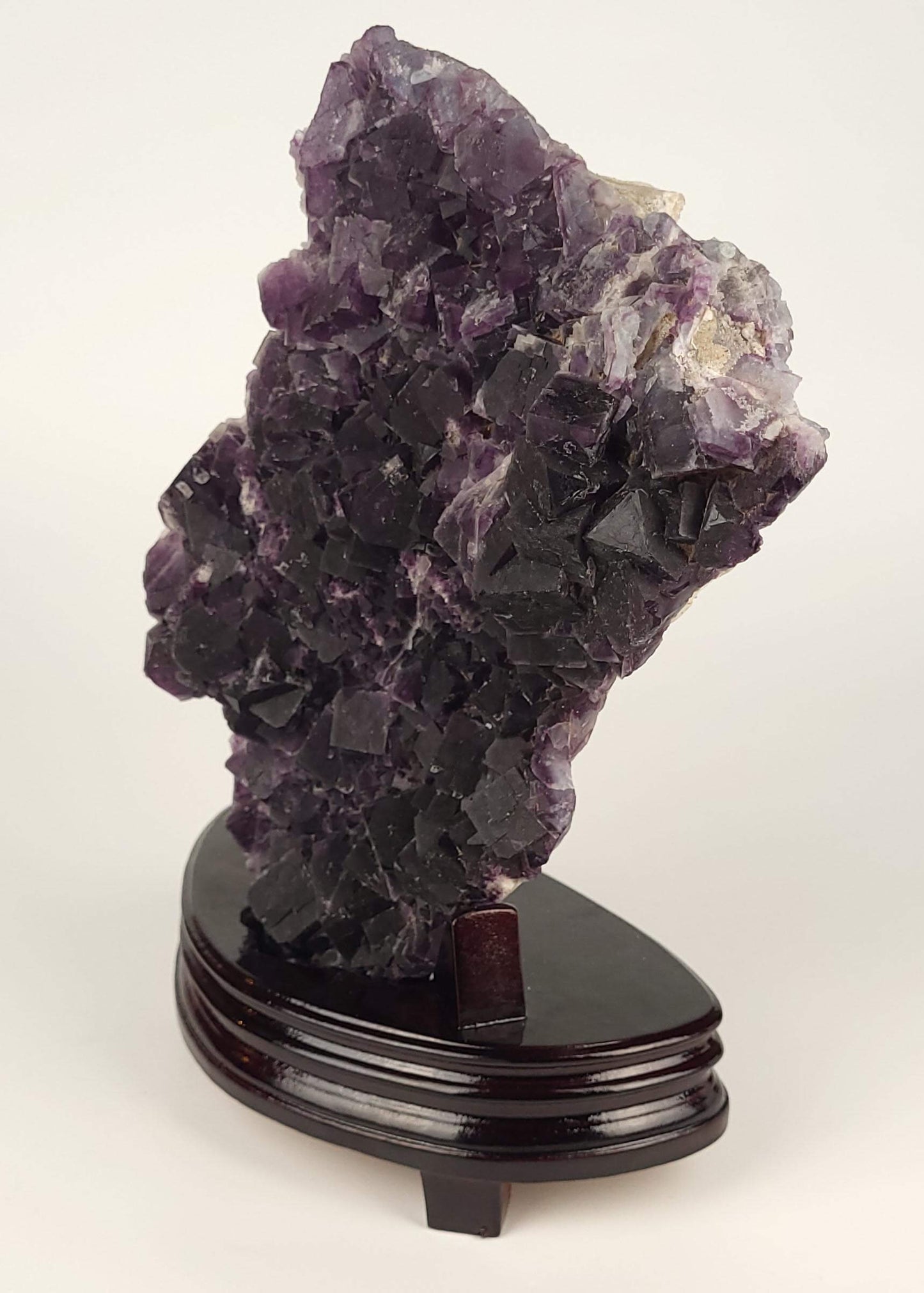 Deep Purple Fluorite Cluster On Stand