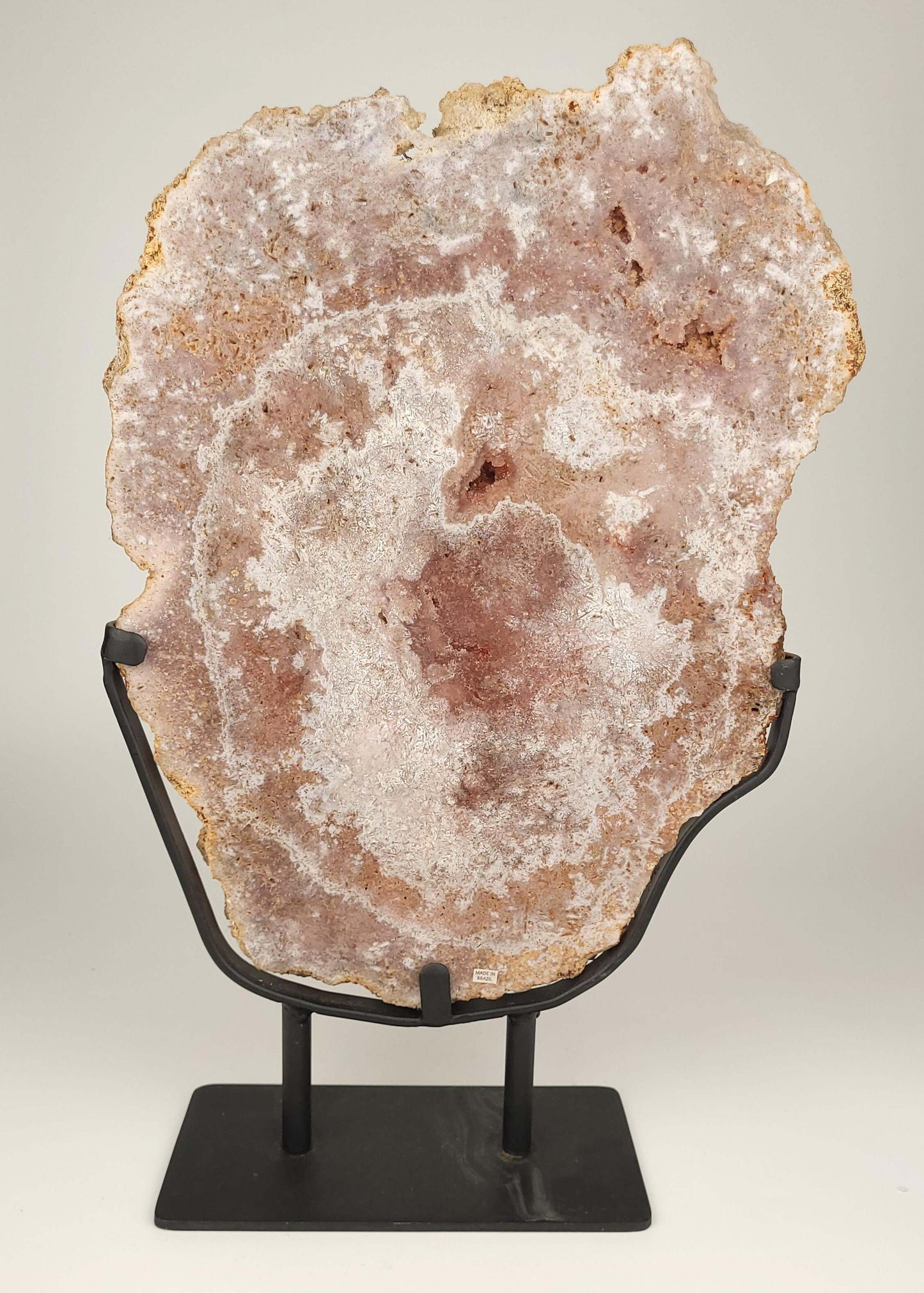 Large Pink Amethyst Display Slab on Stand