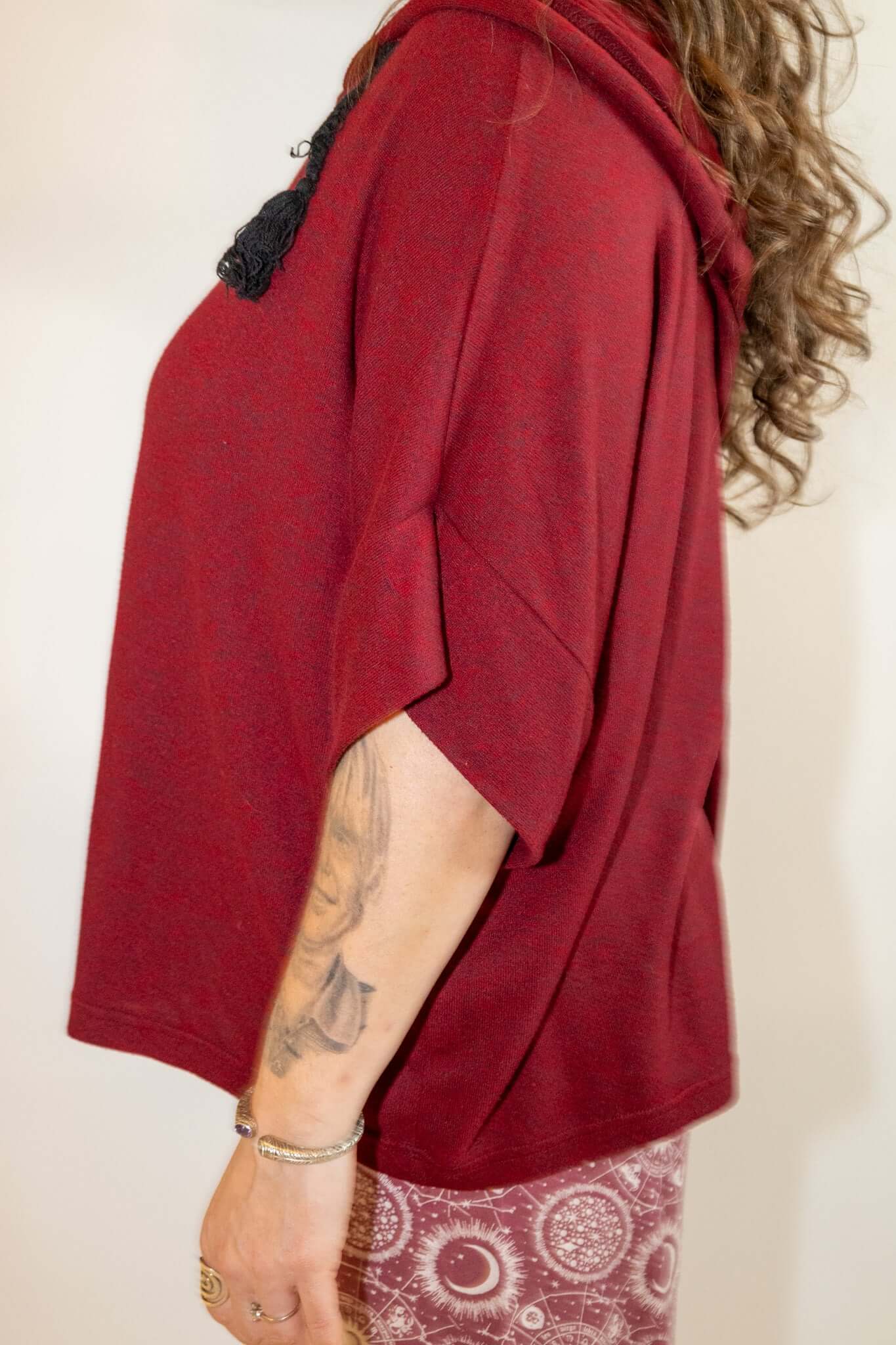 Night Sky Tree of Life Maroon Loose Fit Pullover