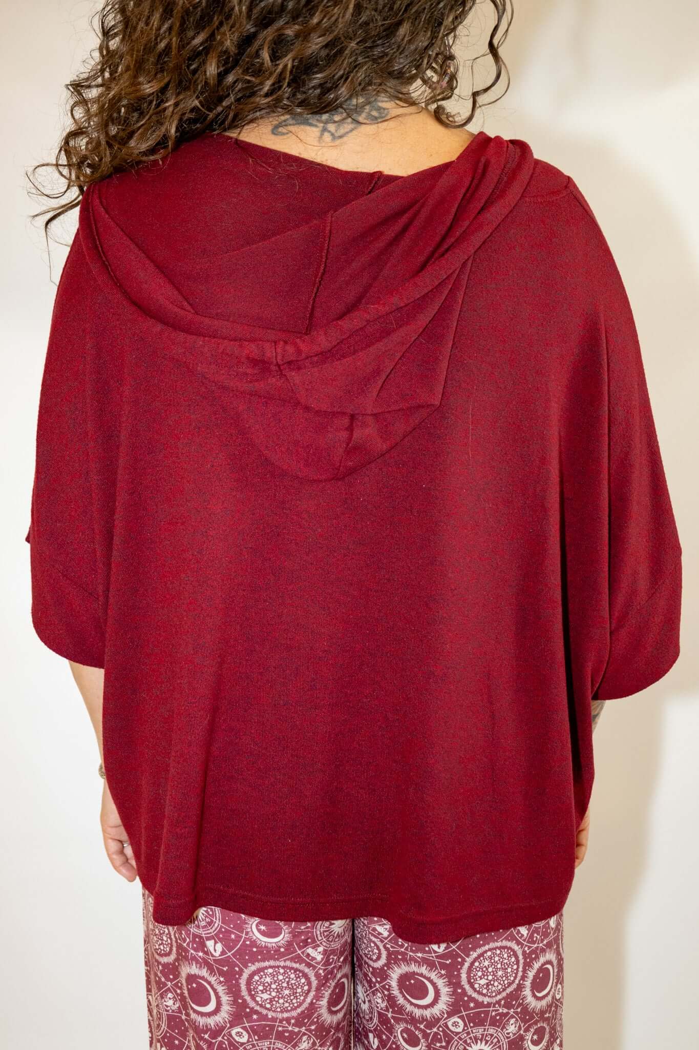 Night Sky Tree of Life Maroon Loose Fit Pullover