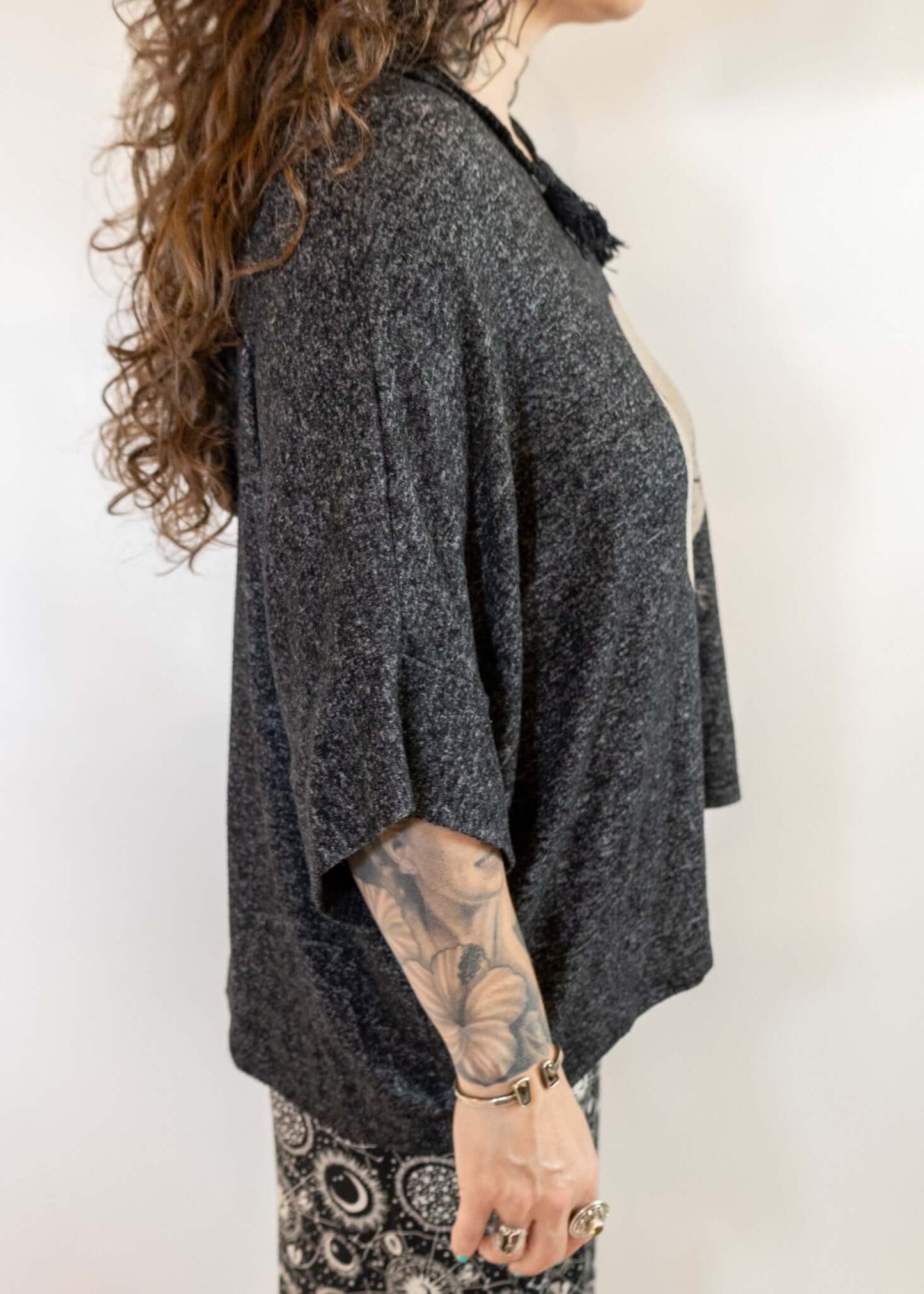 Night Sky Tree of Life Charcoal Gray Loose Fit Pullover