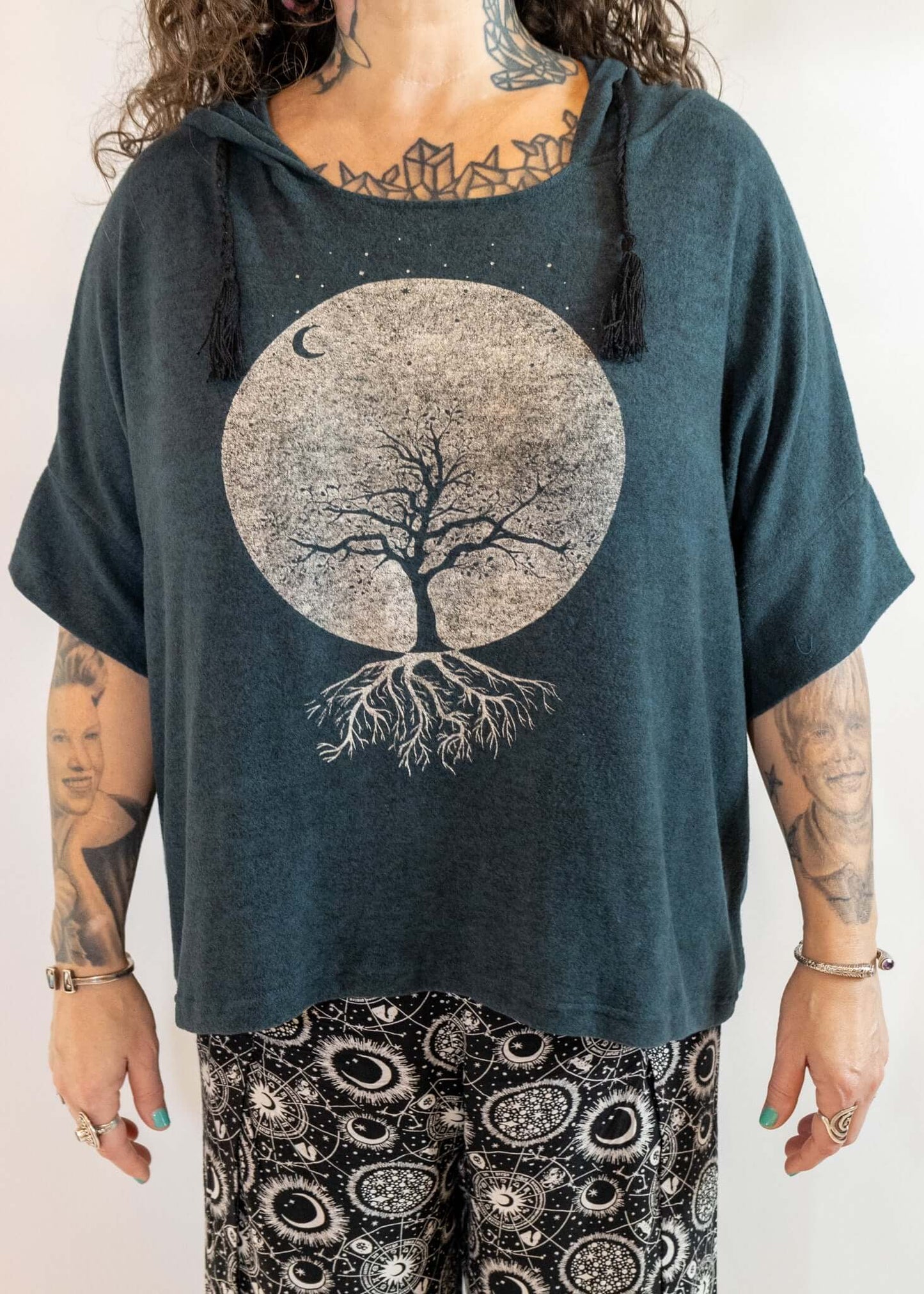 Night Sky Tree of Life Indigo Loose Fit Pullover