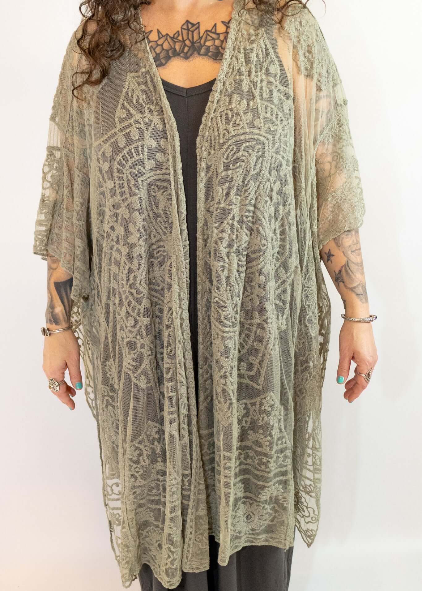 Mandala Inspired Floral Mesh Wrap