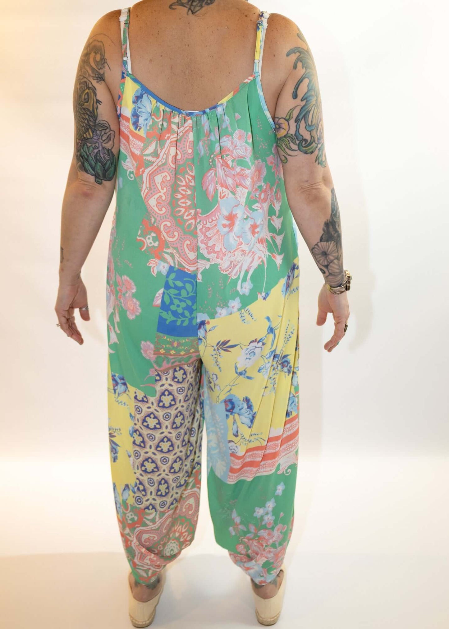 Blue Paisley Print Patchwork Print Jumper