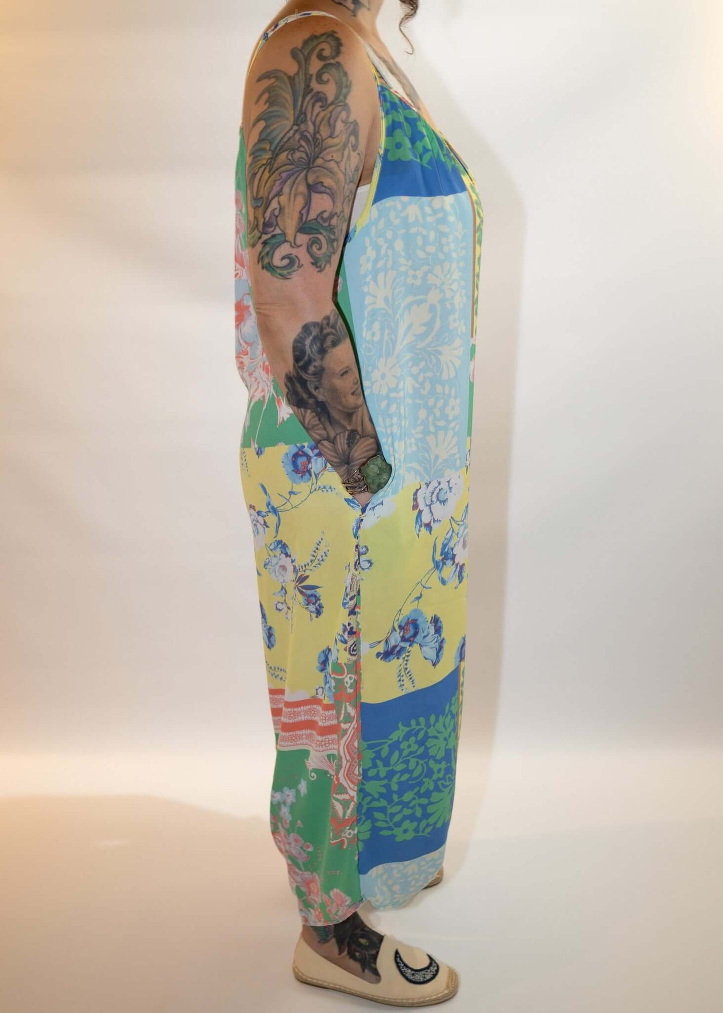 Blue Paisley Print Patchwork Print Jumper
