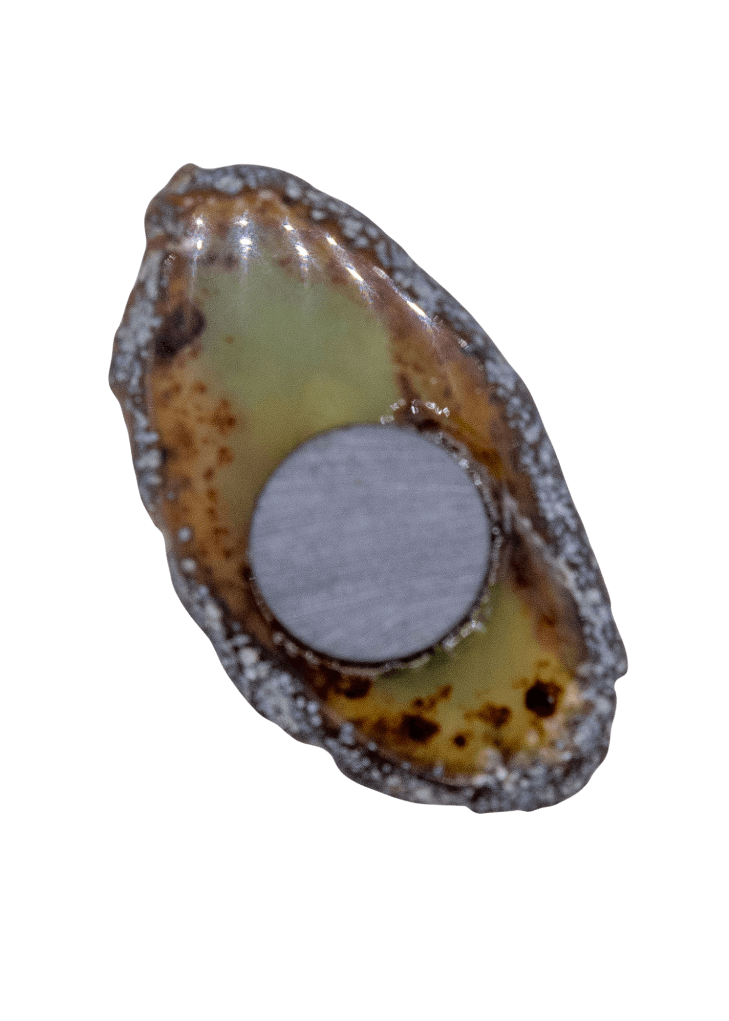 agate slice magnet back view