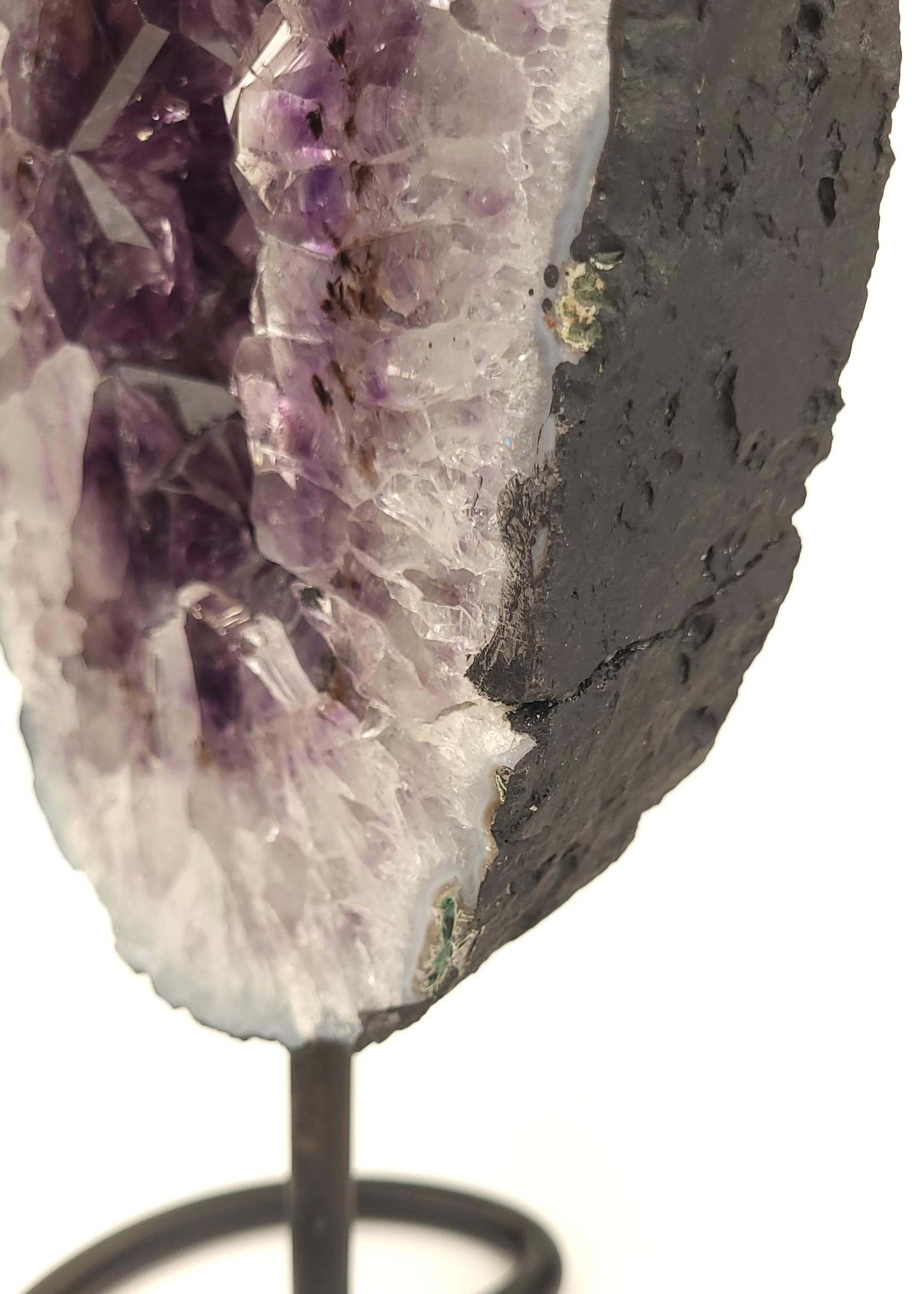 Amethyst Crystal Geode Slice On Stand