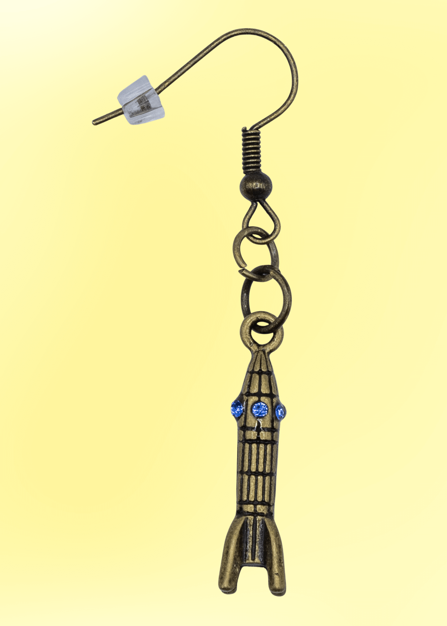 retro rocket ship earring single