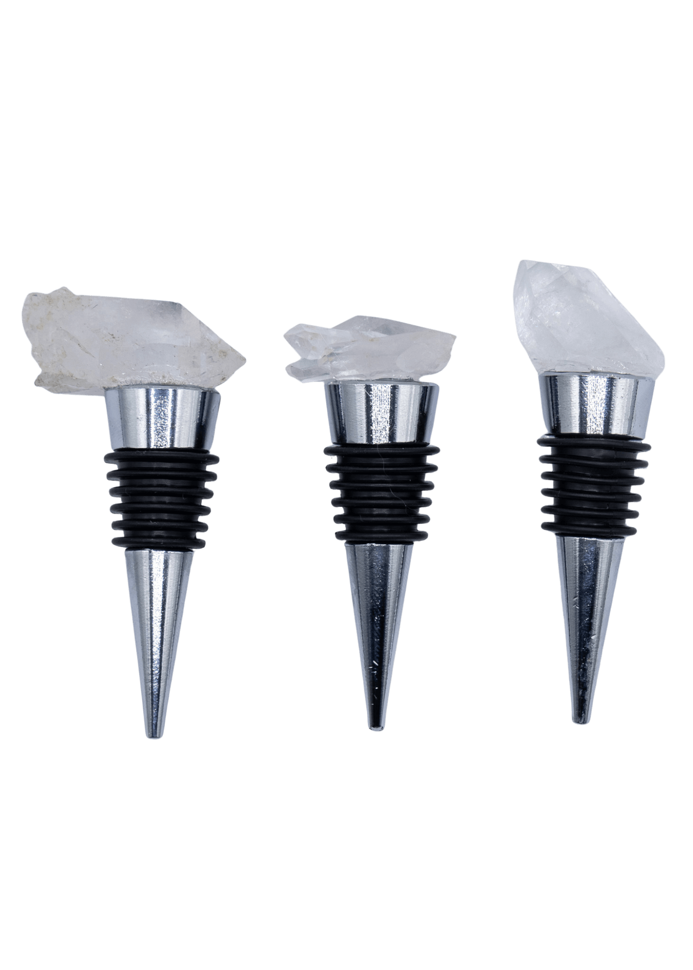 arkansas quartz crystal wine stopper group shot