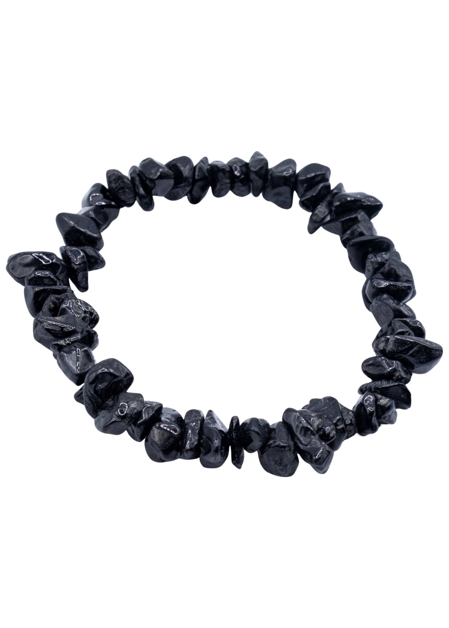 Black Tourmaline Chip Stretch Bracelet angle