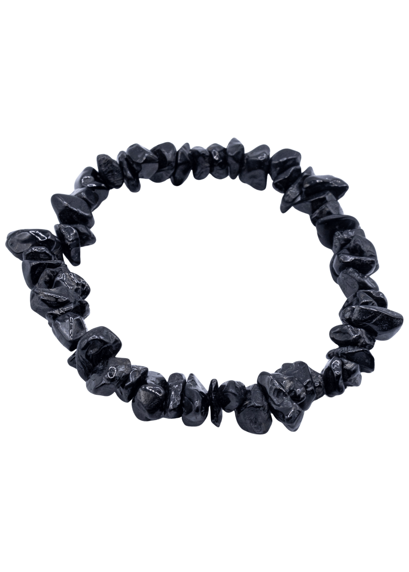 Black Tourmaline Chip Stretch Bracelet angle
