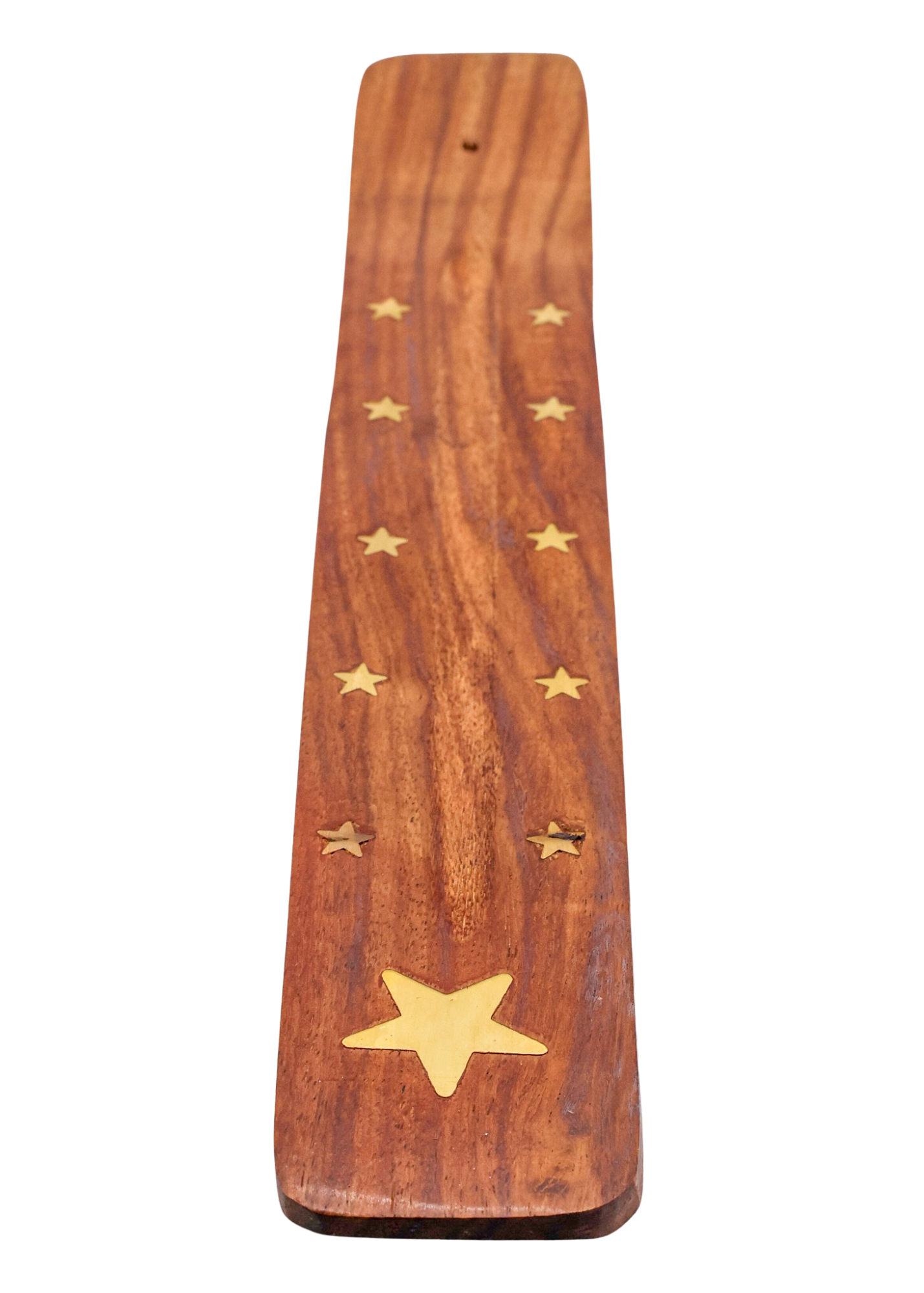 Stars Brass Inlay Wood Incense Burner top