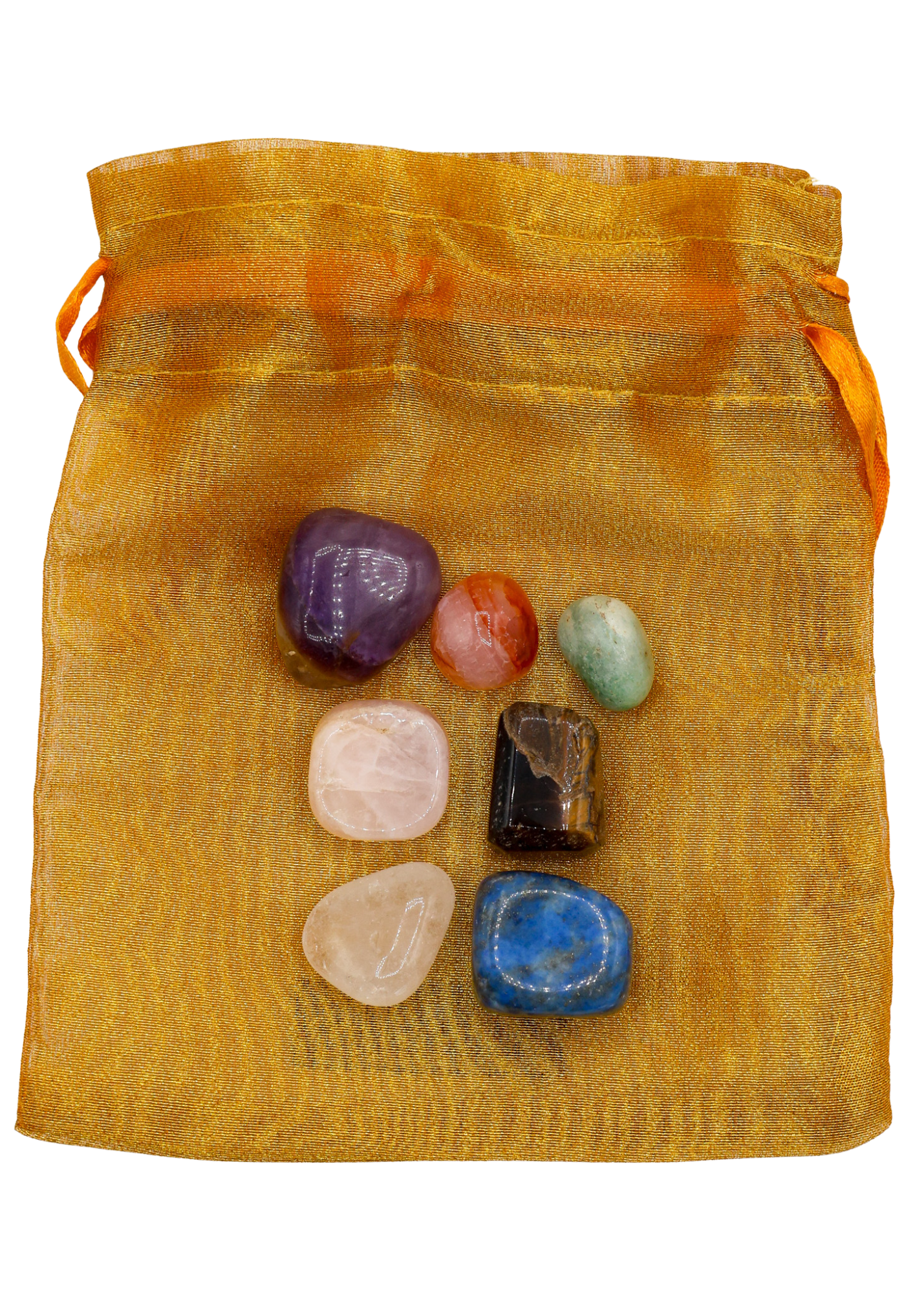 7 Tumbled Stones Chakra Set With Pouch