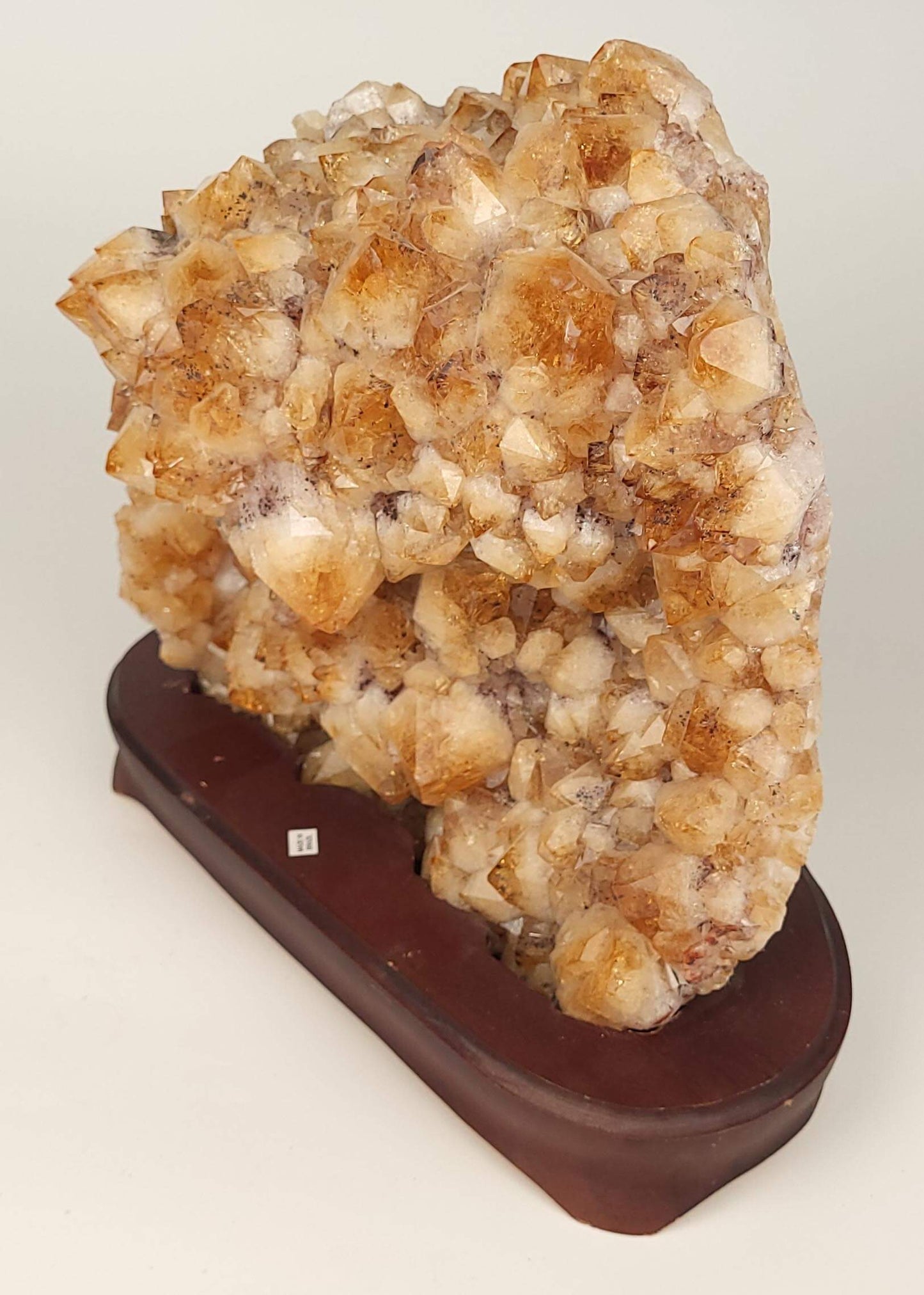 Large Citrine Cluster With wood base