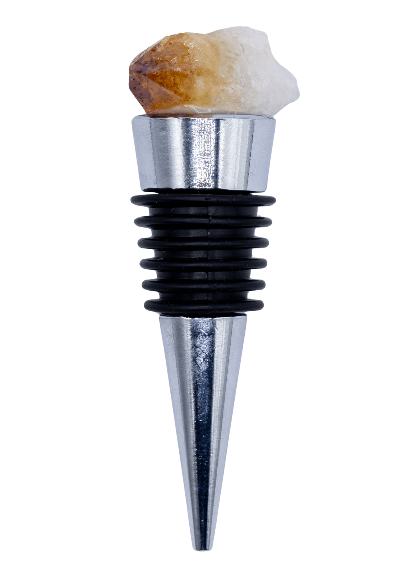 citrine crystal wine stopper