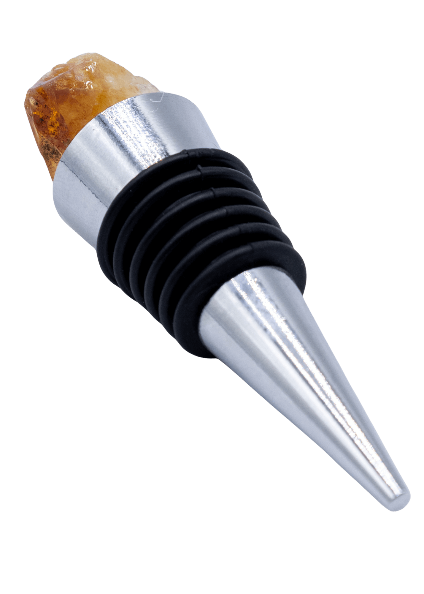 citrine crystal wine stopper back angle