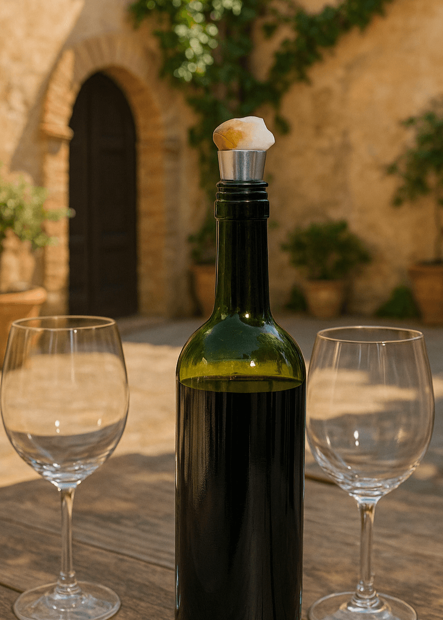 citrine crystal wine stopper