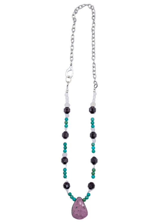 Cobaltocalcite Hand Beaded Necklace
