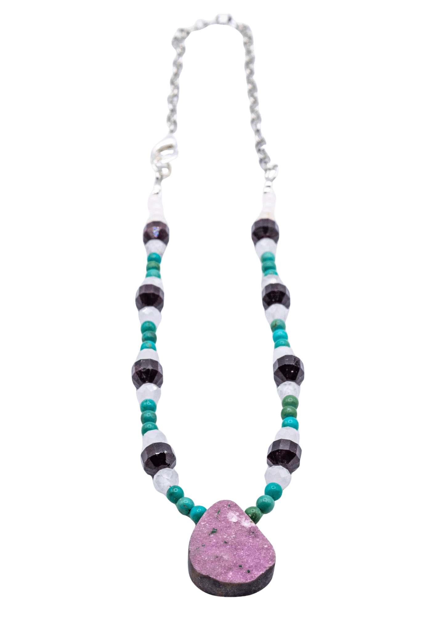 Cobaltocalcite Hand Beaded Necklace top