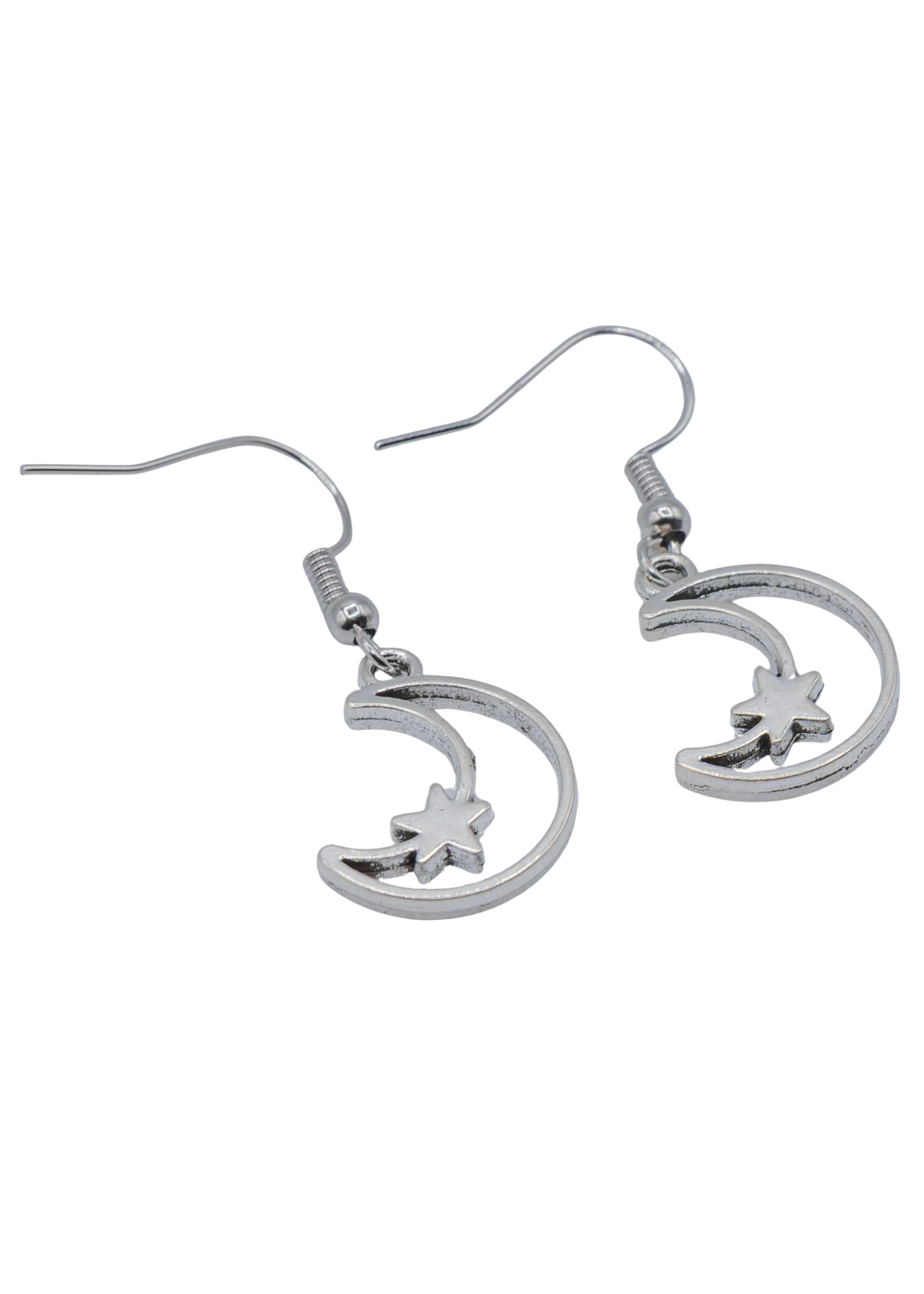 Crescent Moon & Star Earrings angle