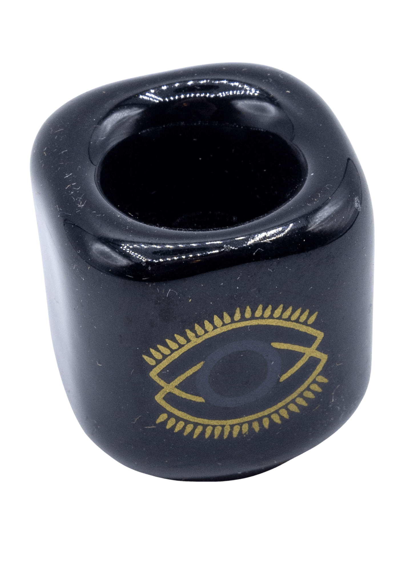 evil eye cramic chime candle holder angle