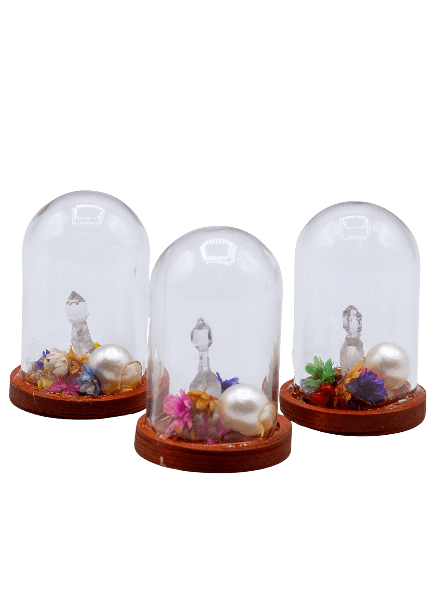Fairy Quartz Terrarium in Glass Dome group