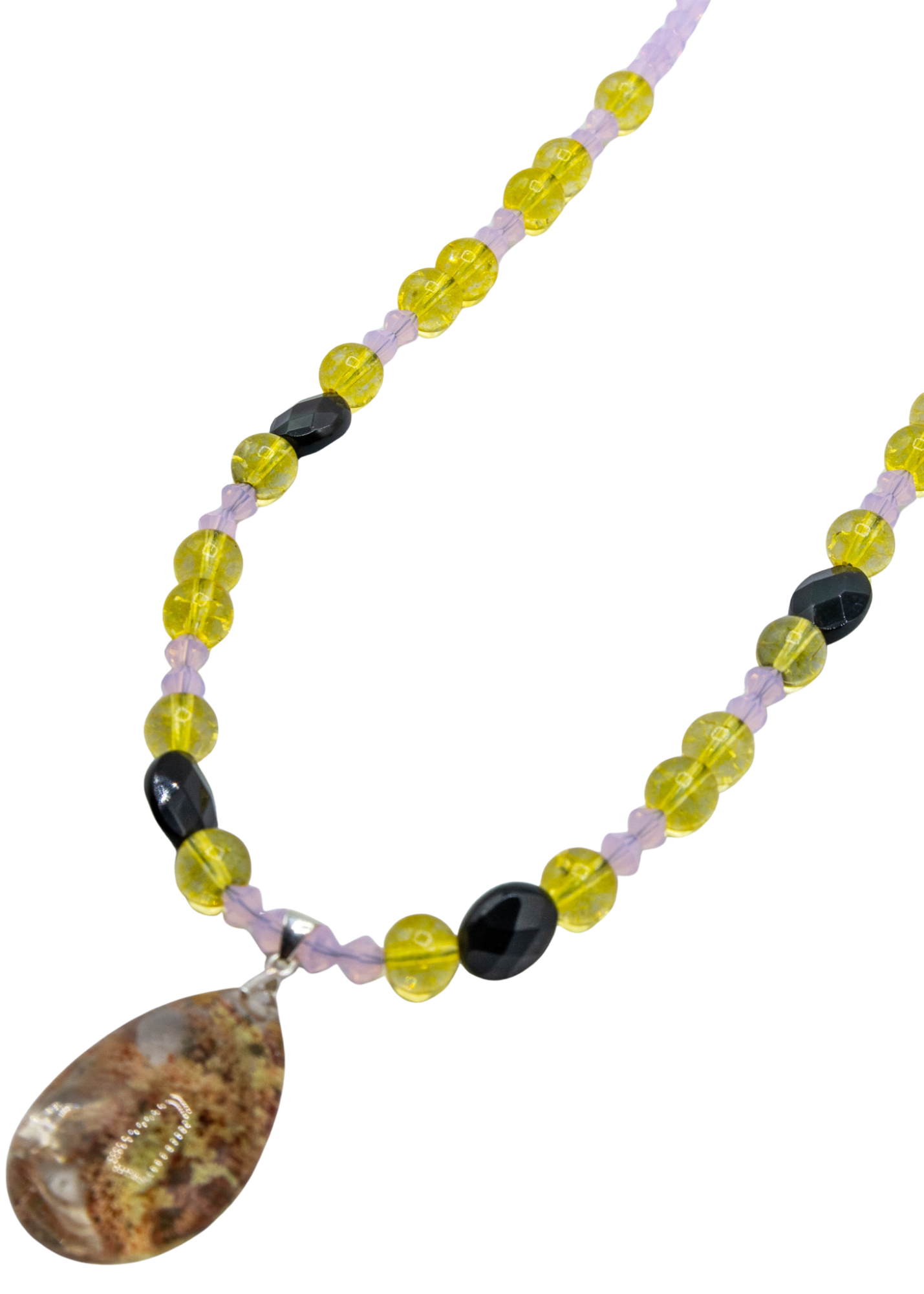 Garden Quartz Hand Beaded Necklace pendant