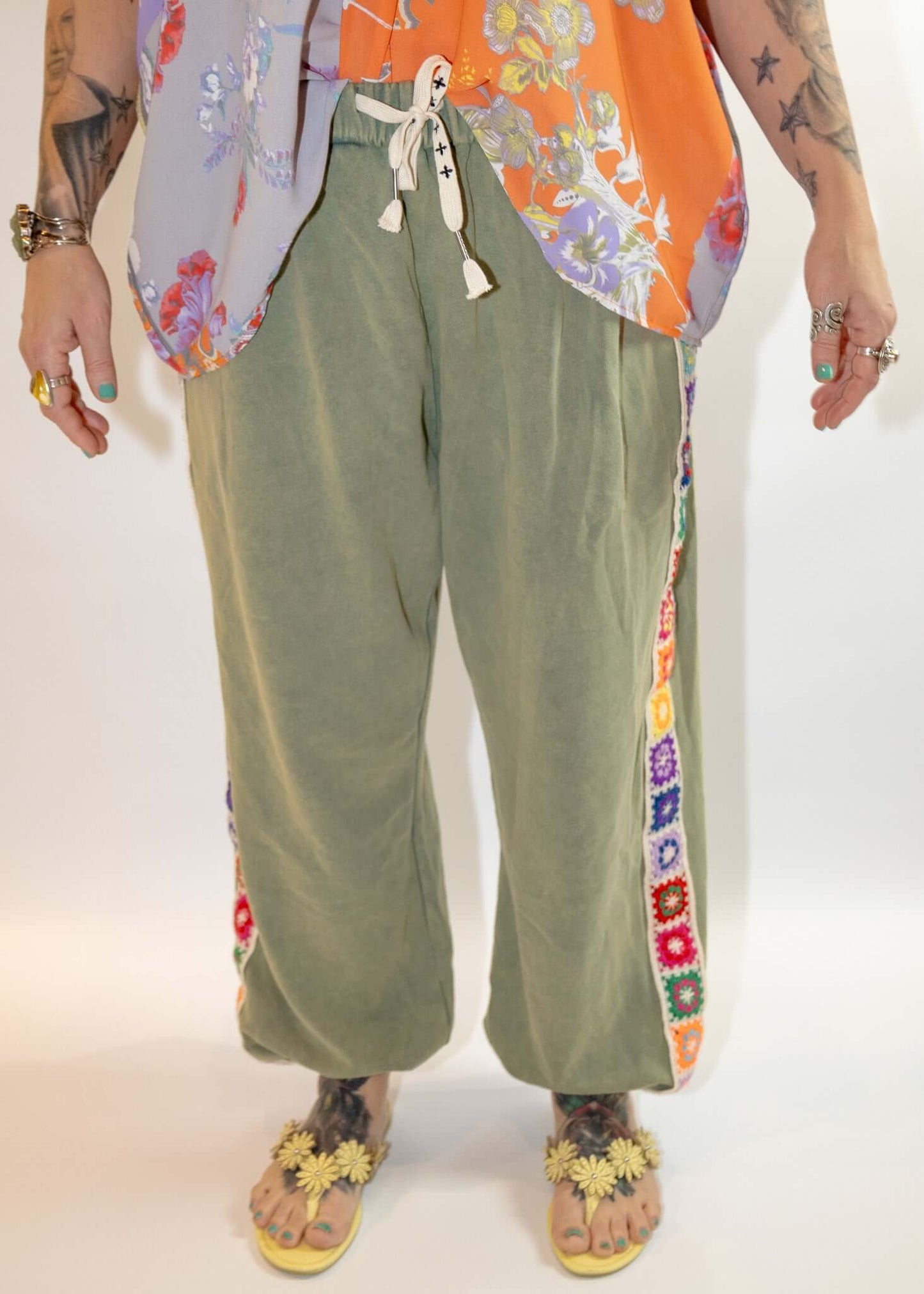 Granny Square Elastic Comfy Boho Pants