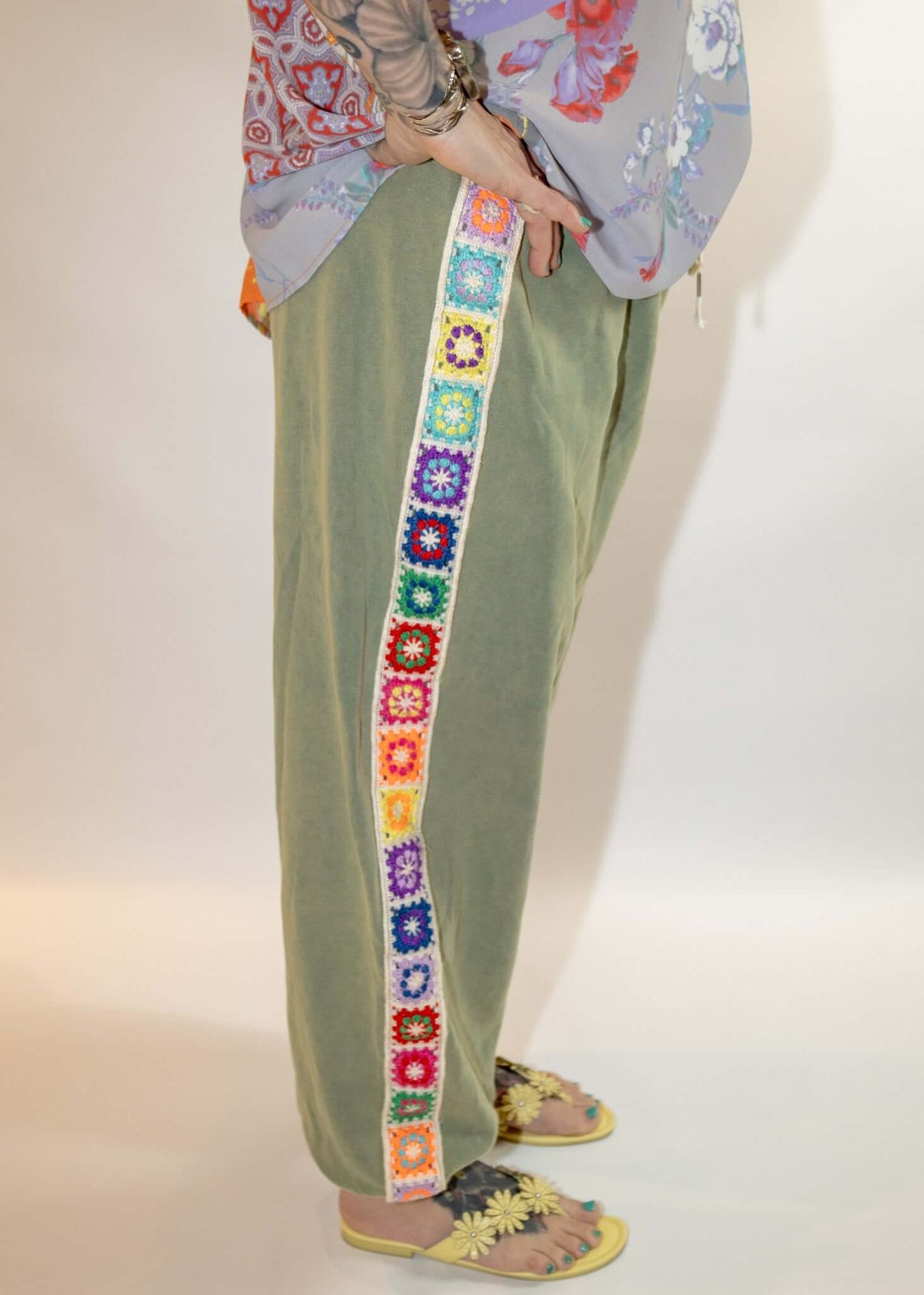 Granny Square Elastic Comfy Boho Pants