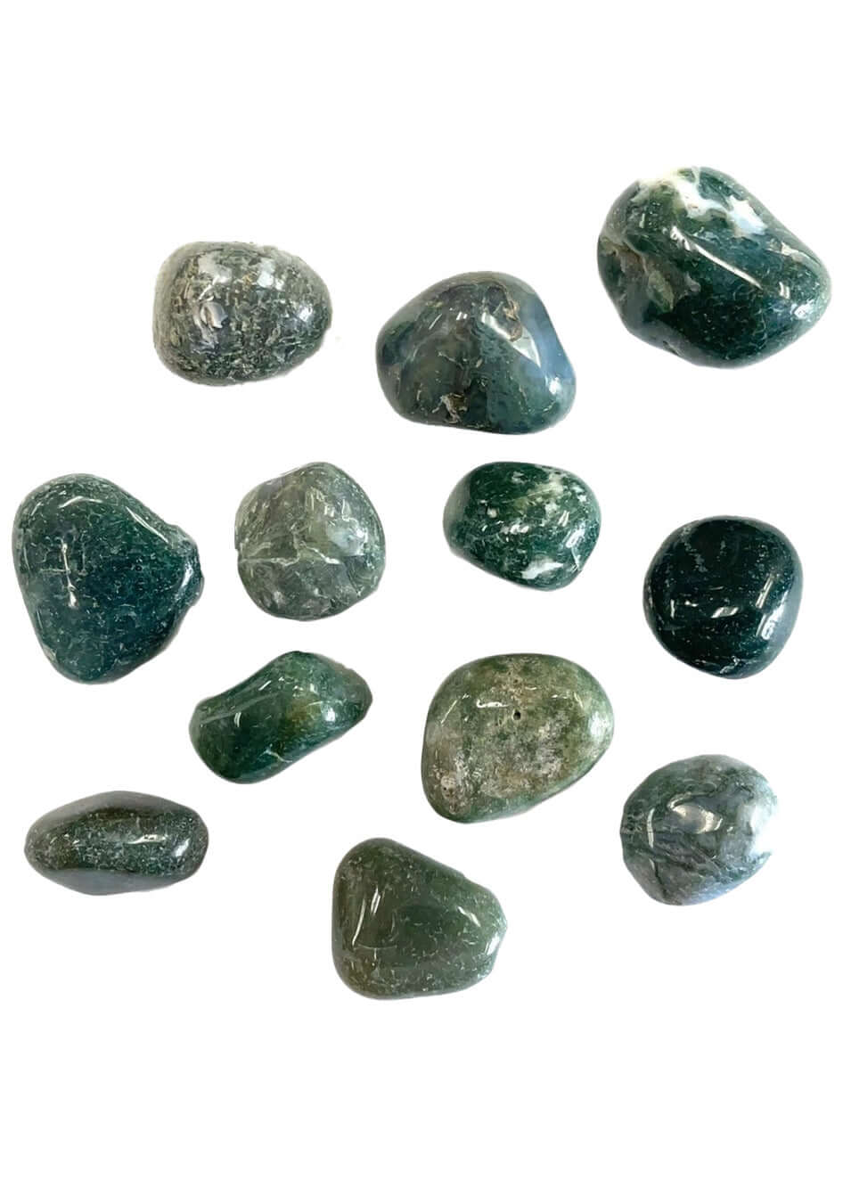 Green Moss Agate Tumbled Stone