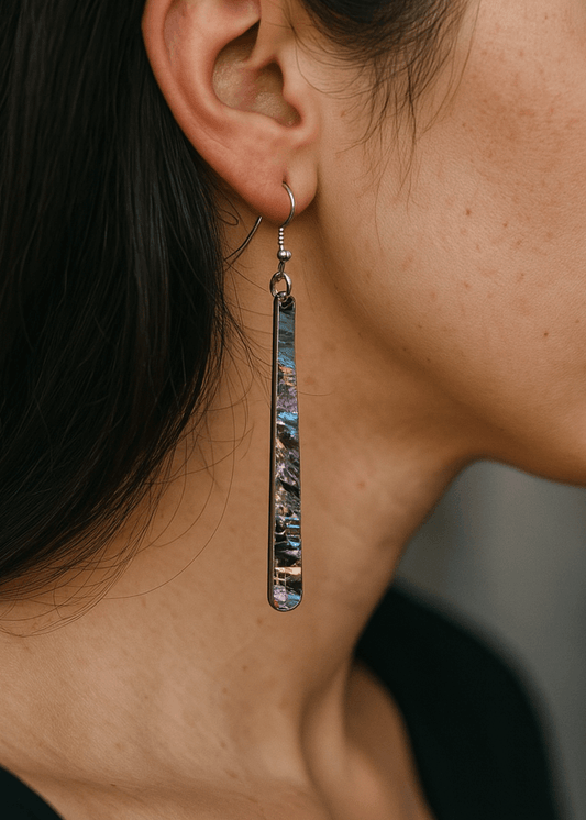 hanging abalone shell earrings