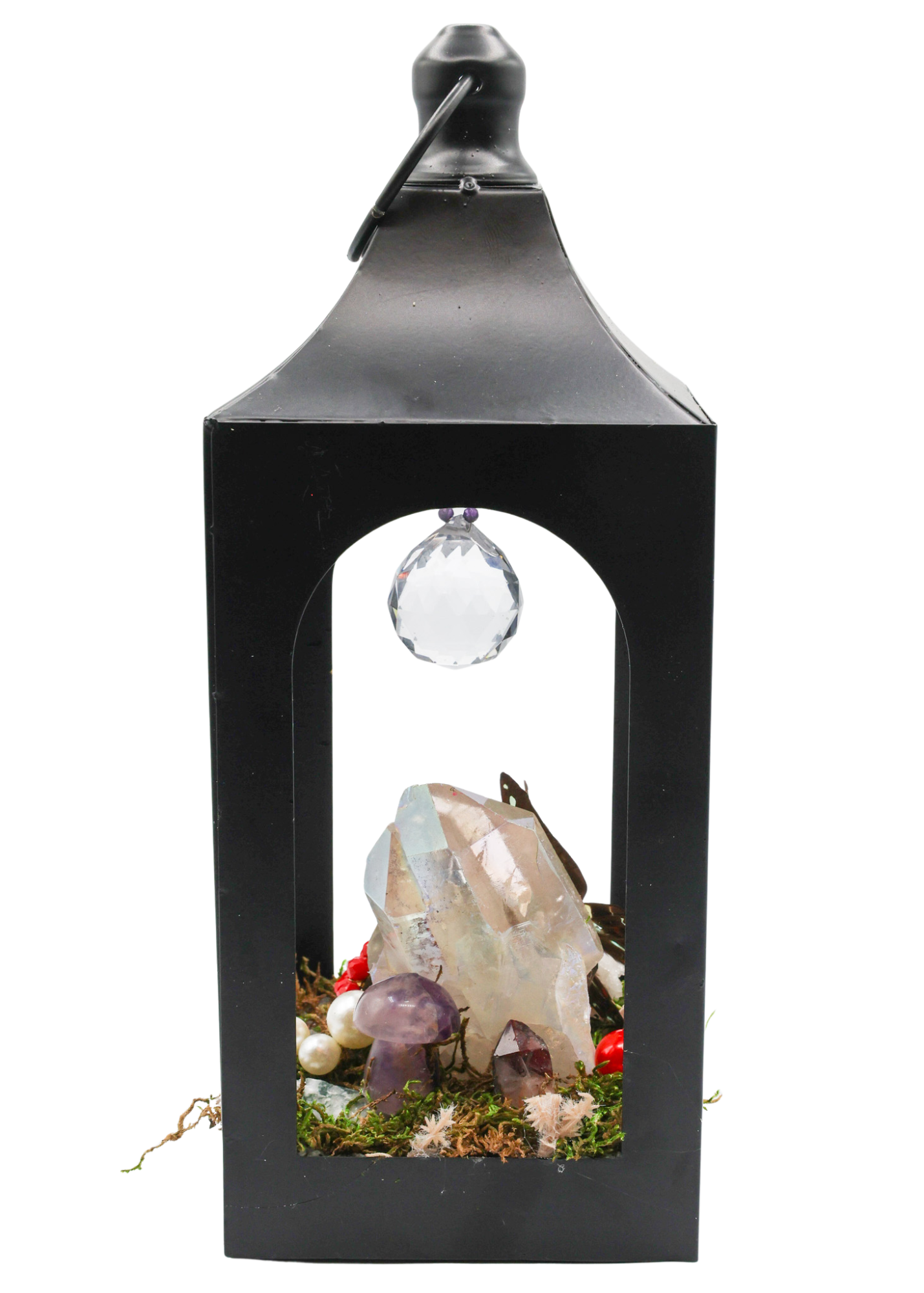 Butterfly Prism Lantern Crystal Sculpture side 2