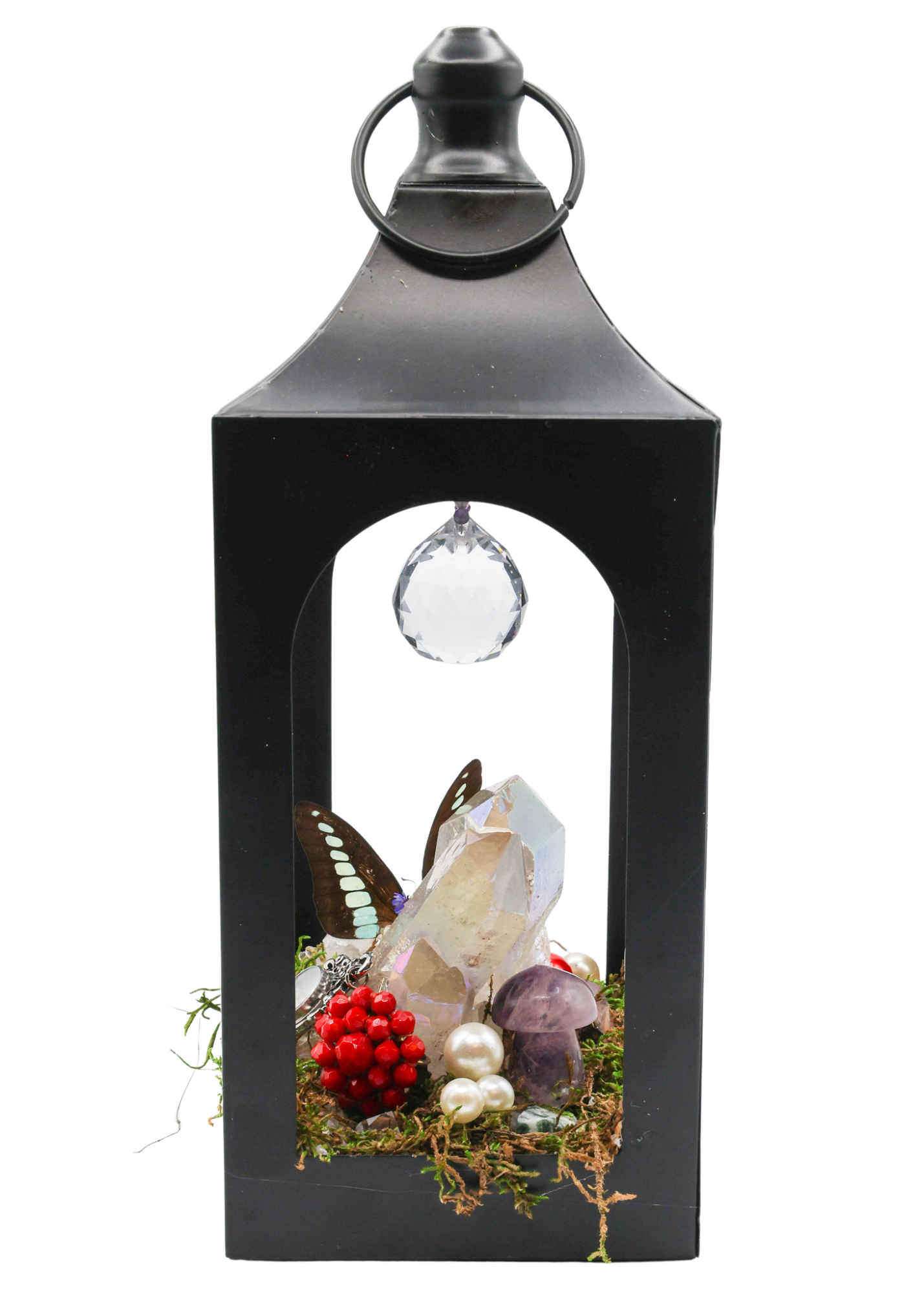 Butterfly Prism Lantern Crystal Sculpture side 3