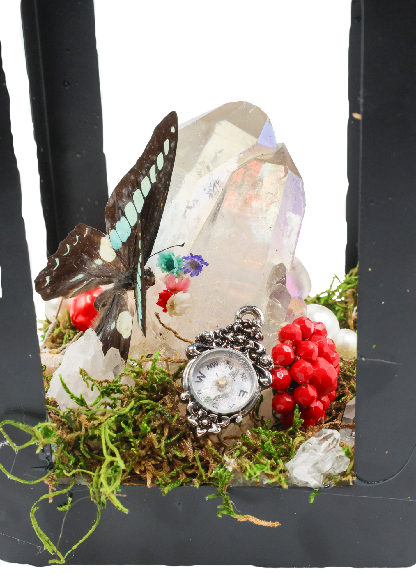 Butterfly Prism Lantern Crystal Sculpture compass