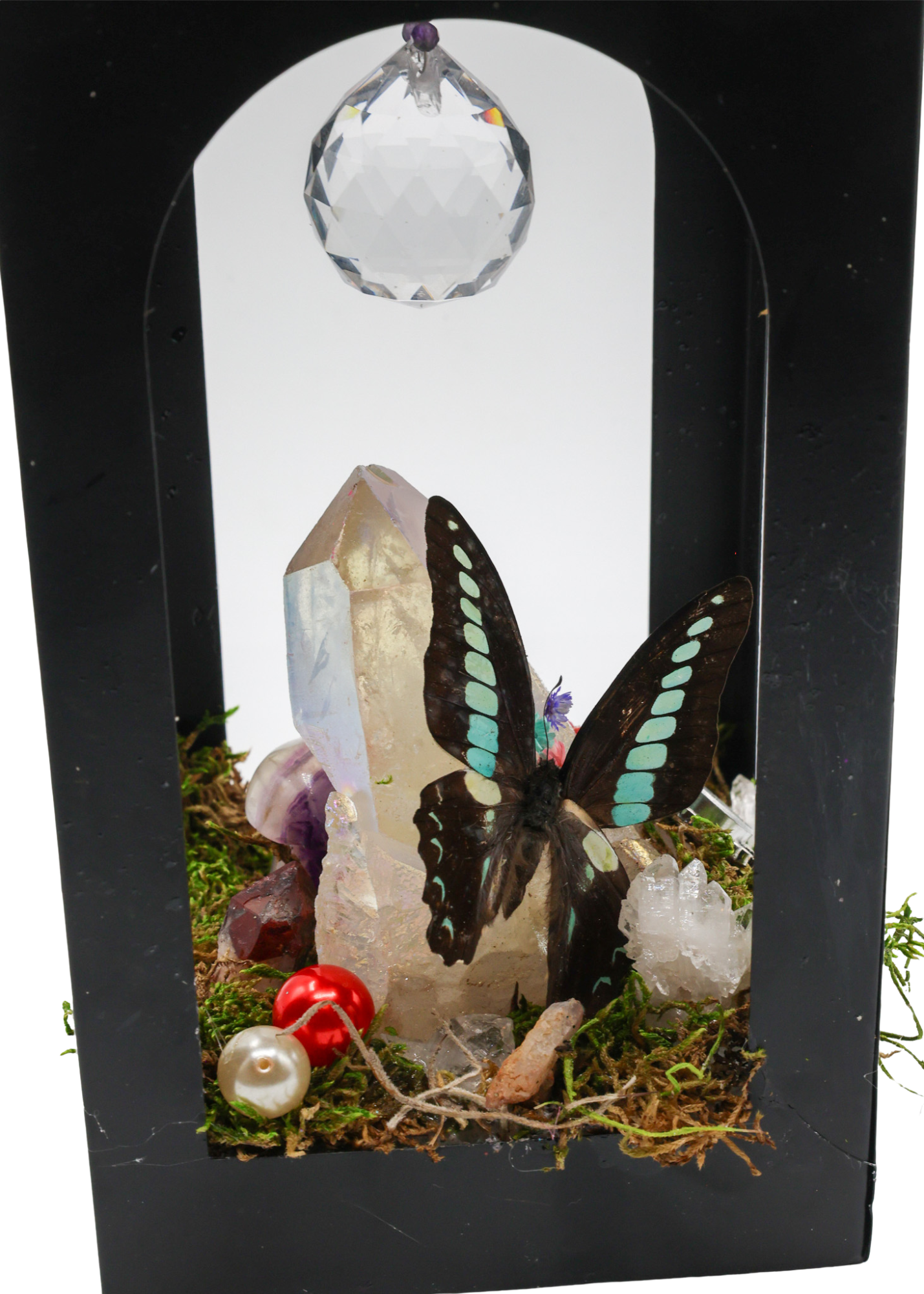 Butterfly Prism Lantern Crystal Sculpture butterfly