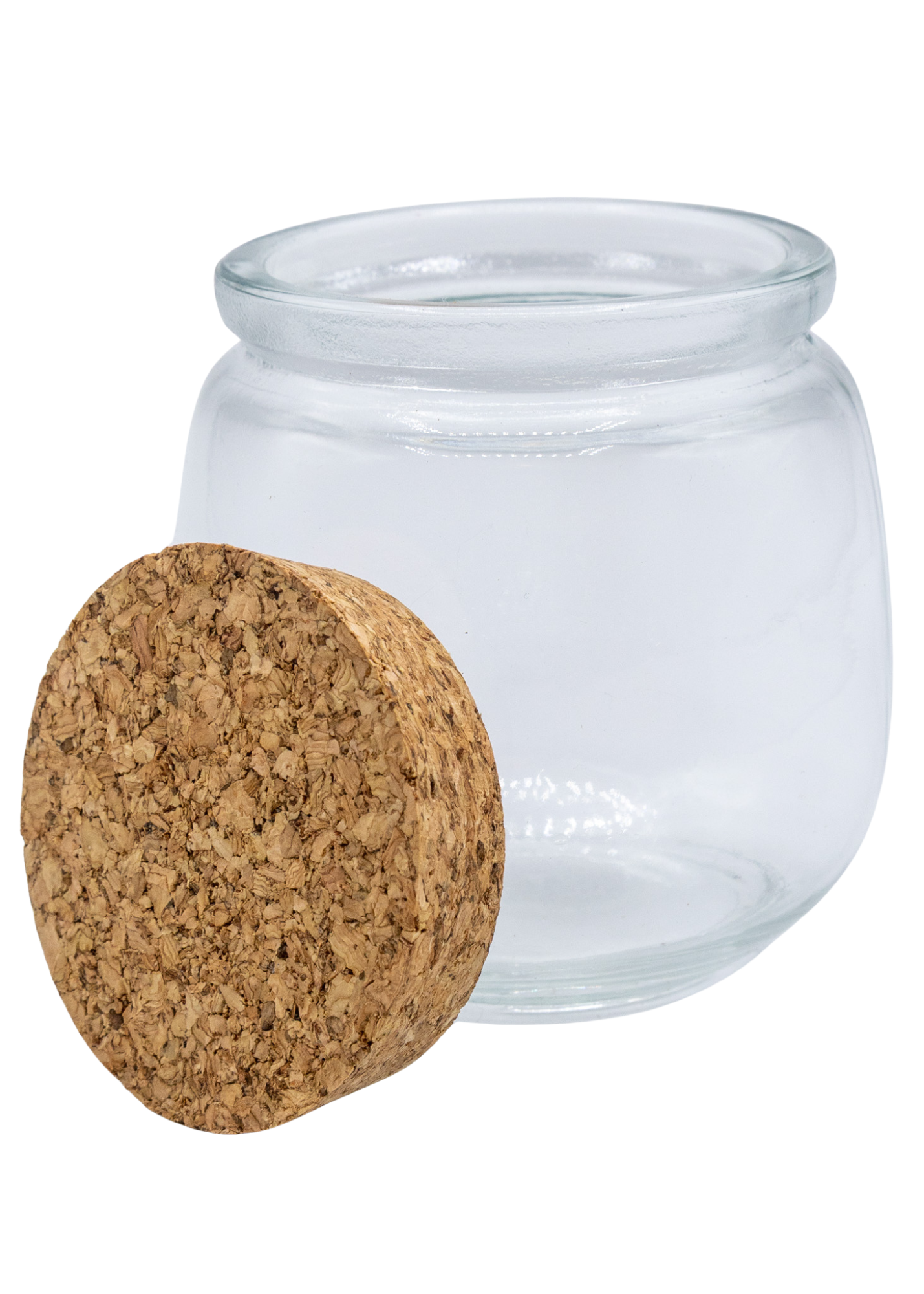 Glass Jar With Cork Lid lid off