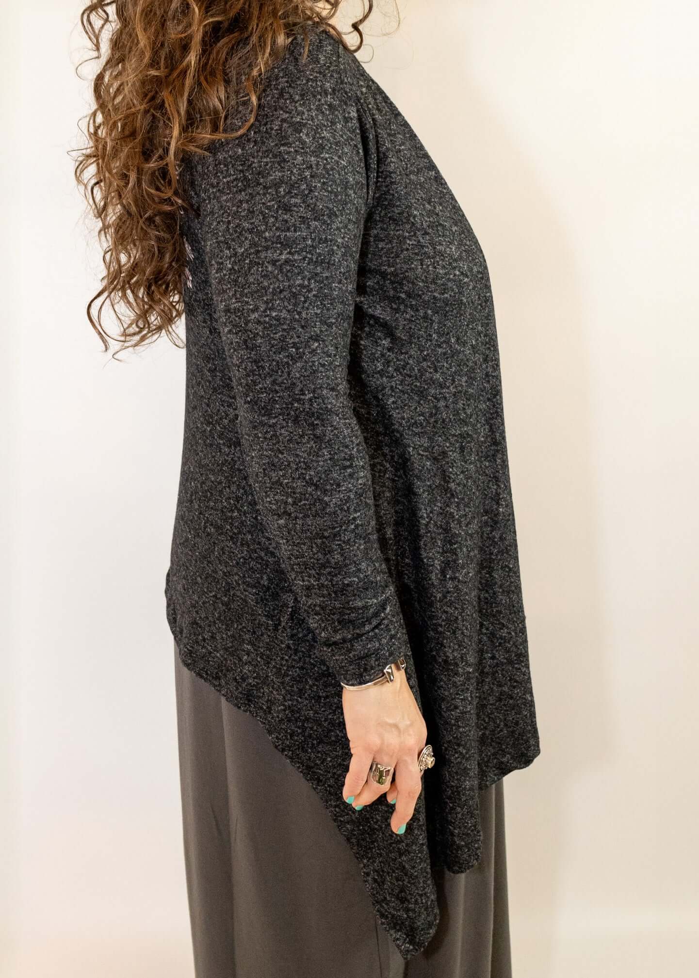 Mandala Print Waterfall Cut Cardigan