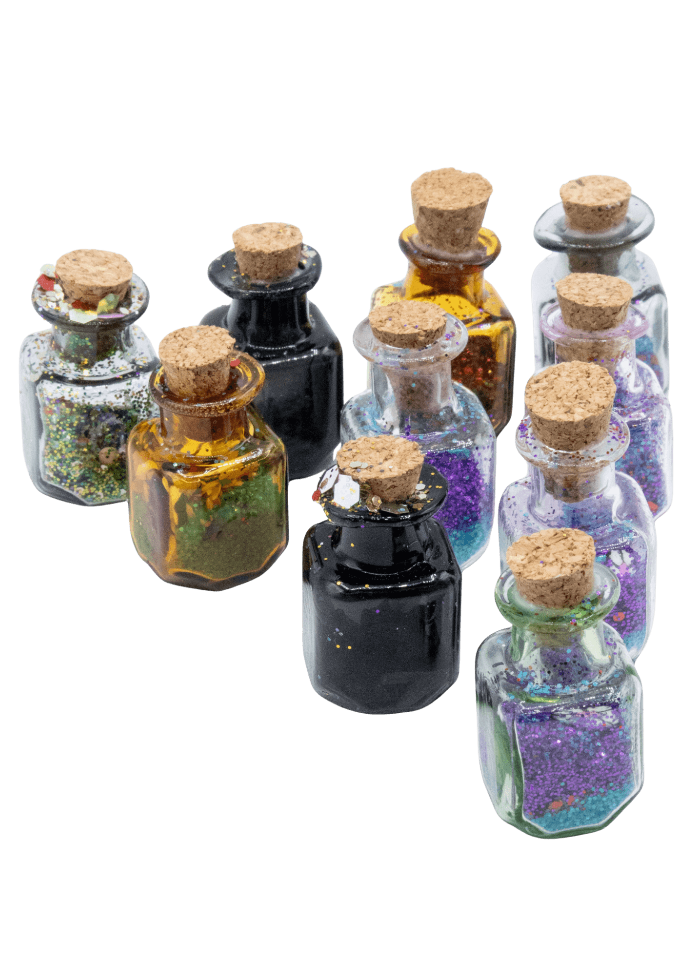 mini glitter potion psell jar group angle