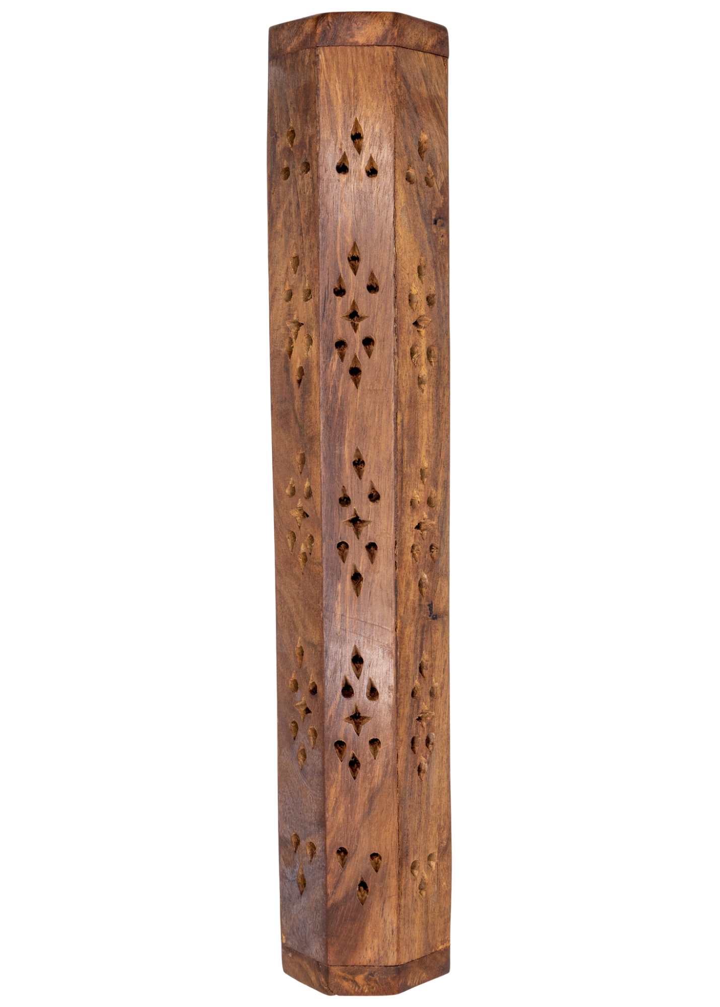 Brass Inlay Moon & stars Coffin Incense Burner top