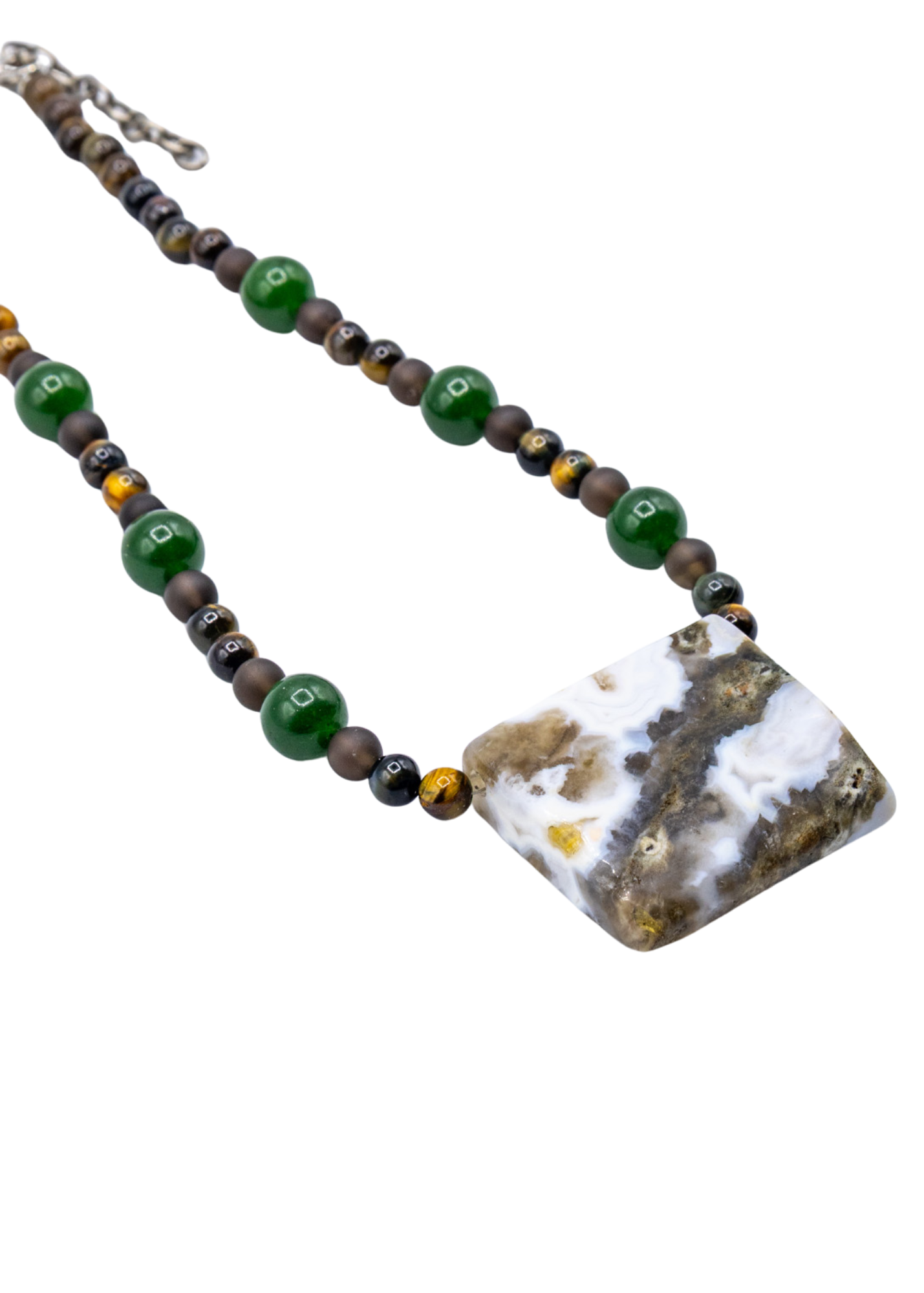Ocean Jasper Hand Beaded Necklace pendant