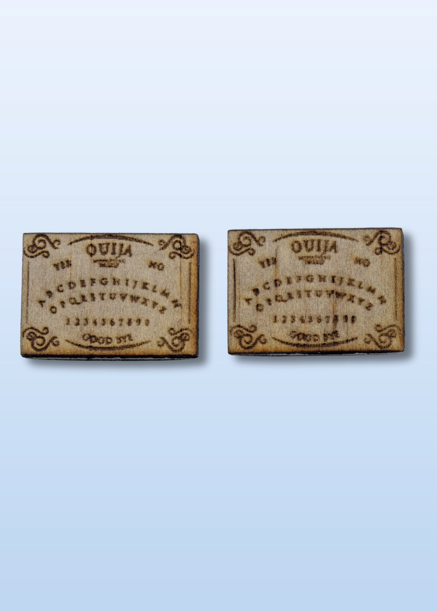 wooden ouija stud earrings