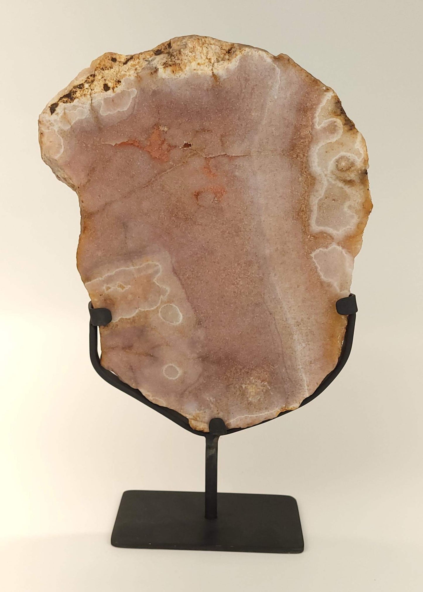 Pink Amethyst Slab on Metal Stand