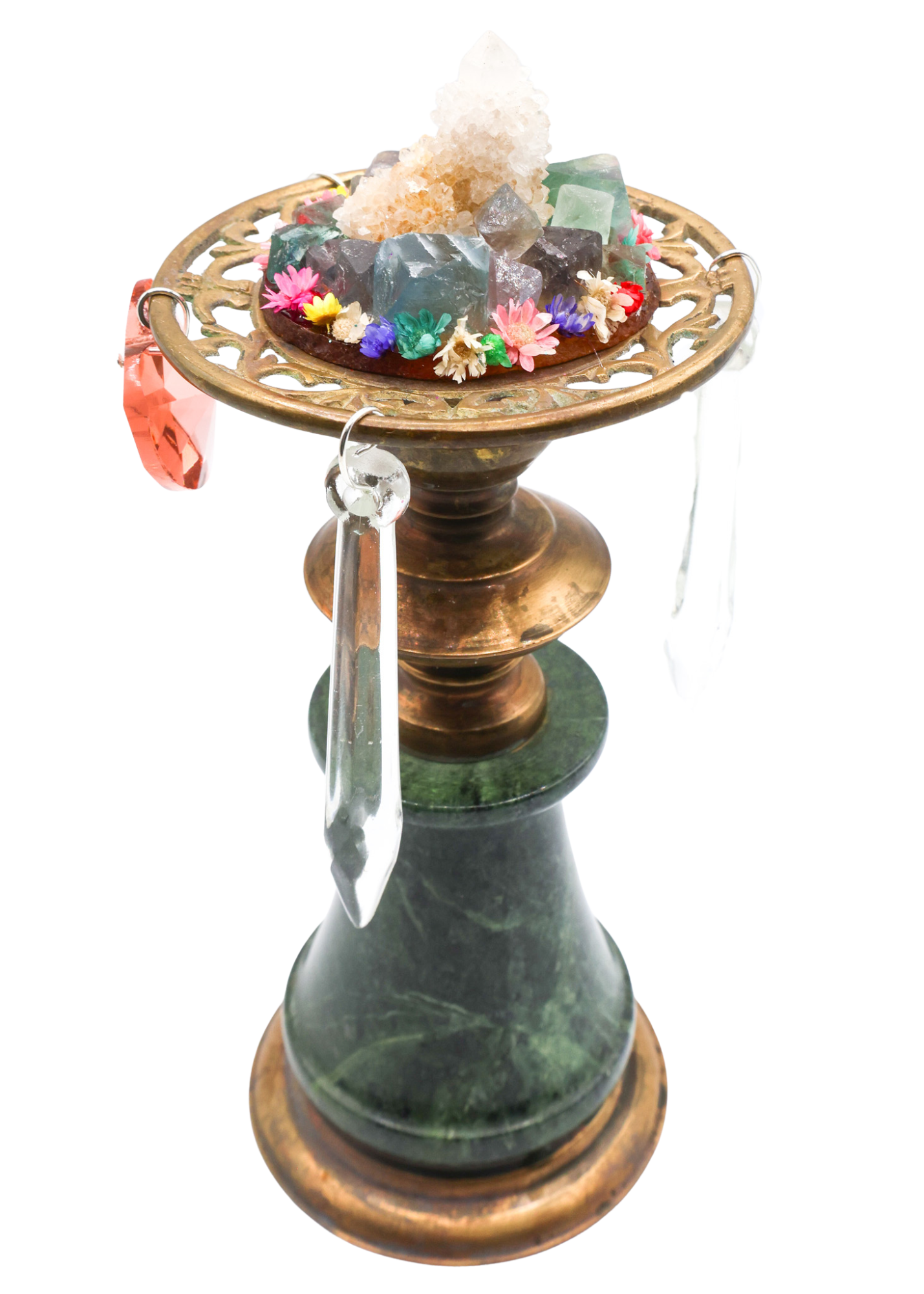 Spirit Quartz & Fluorite Crystal Sculpture side 2