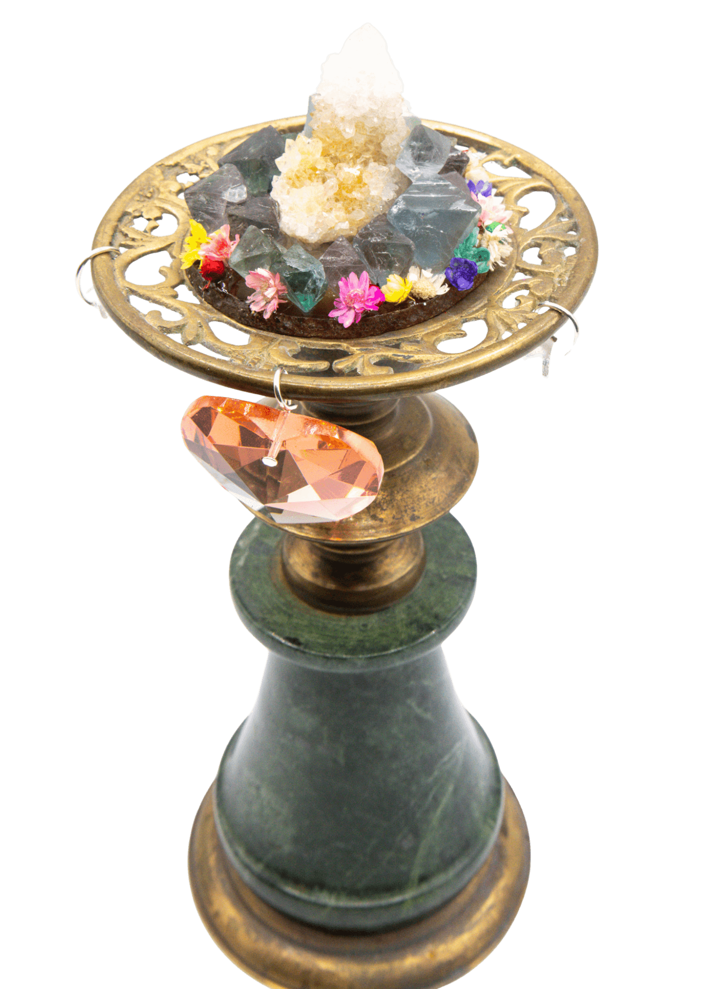 Spirit Quartz & Fluorite Crystal Sculpture top